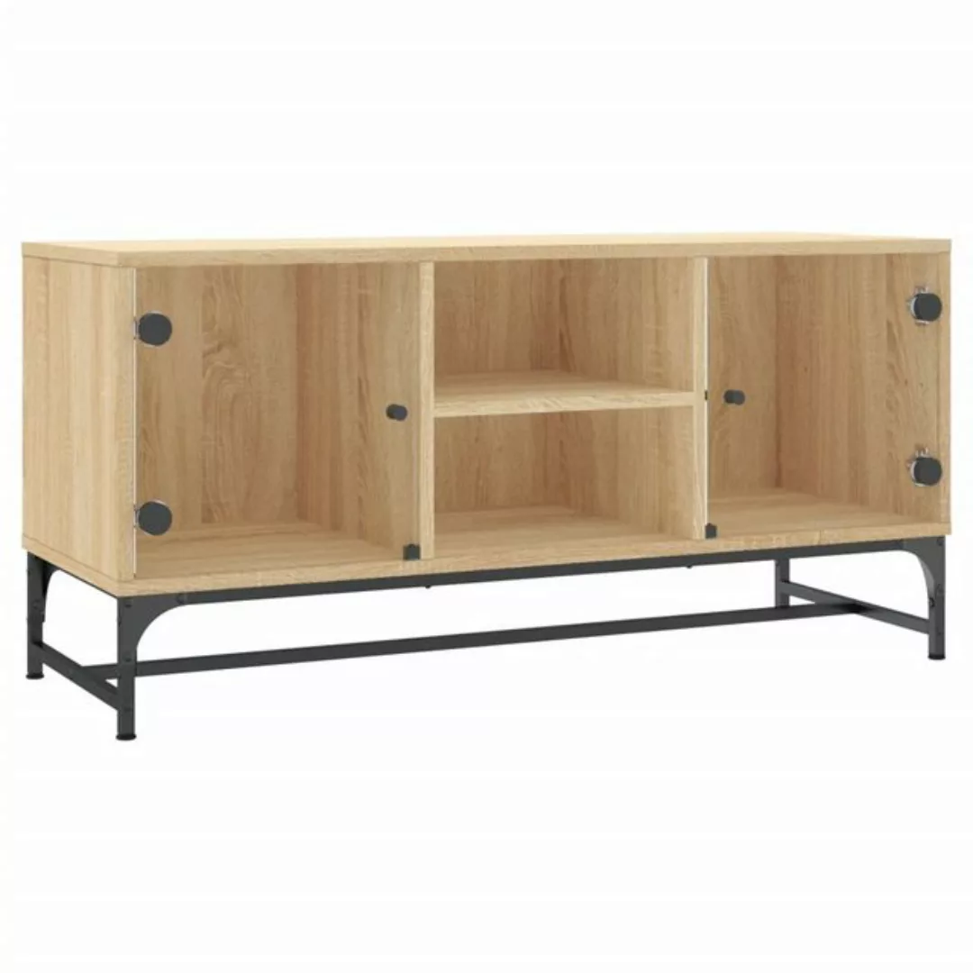 vidaXL TV-Schrank TV-Schrank mit Glastüren Sonoma-Eiche 102x37x50 cm günstig online kaufen