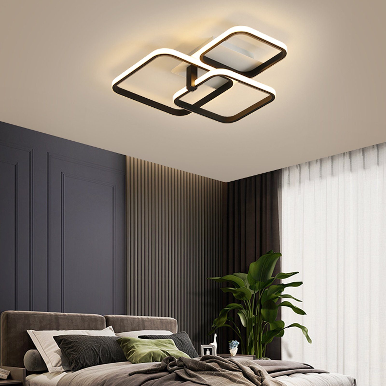 Daskoo Deckenleuchten 3/4/5 Quadrat LED Deckenlampe günstig online kaufen