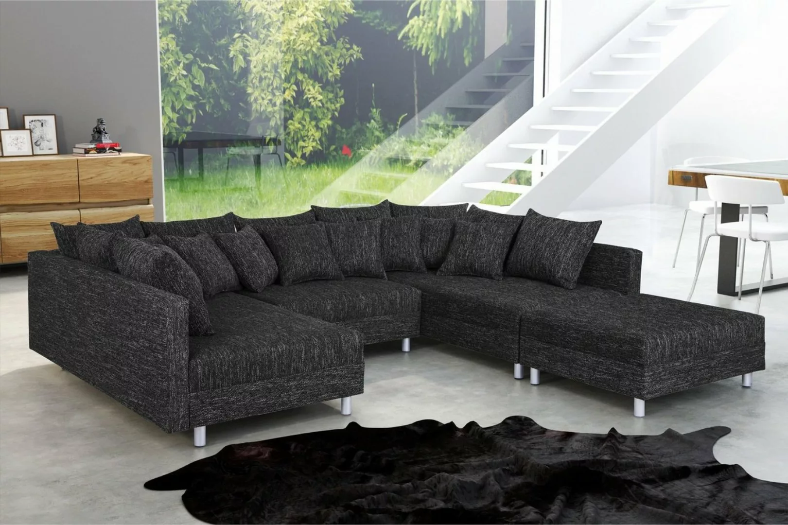 Küchen-Preisbombe Sofa Wohnlandschaft Couch Ecksofa Eckcouch in Gewebestoff günstig online kaufen