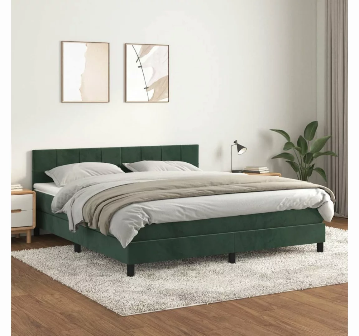 vidaXL Boxspringbett Bett Boxspringbett mit Matratze Samt (160 x 200 cm, Gr günstig online kaufen