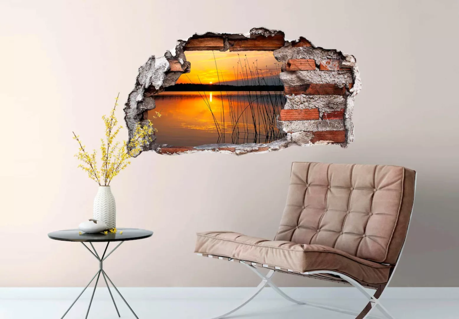 Wall-Art Wandtattoo »Sonnenuntergang am See« günstig online kaufen