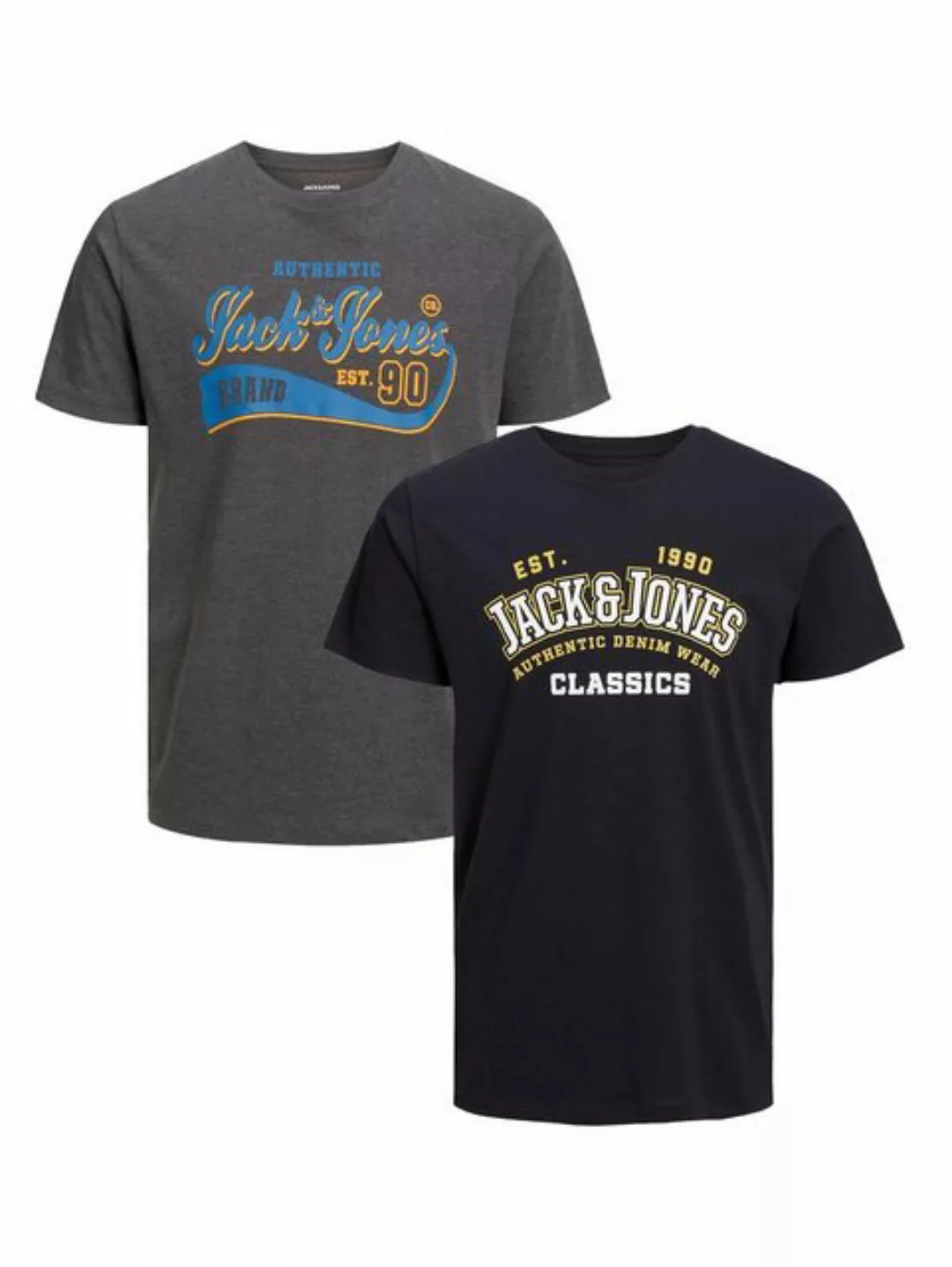 Jack & Jones T-Shirt 2-er Set Logo T-Shirt Kurzarm Basic Shirt JJELOGO (2-t günstig online kaufen