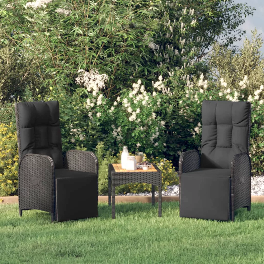 Vidaxl Garten-relaxsessel Mit Kissen 2 Stk. Poly Rattan Schwarz günstig online kaufen