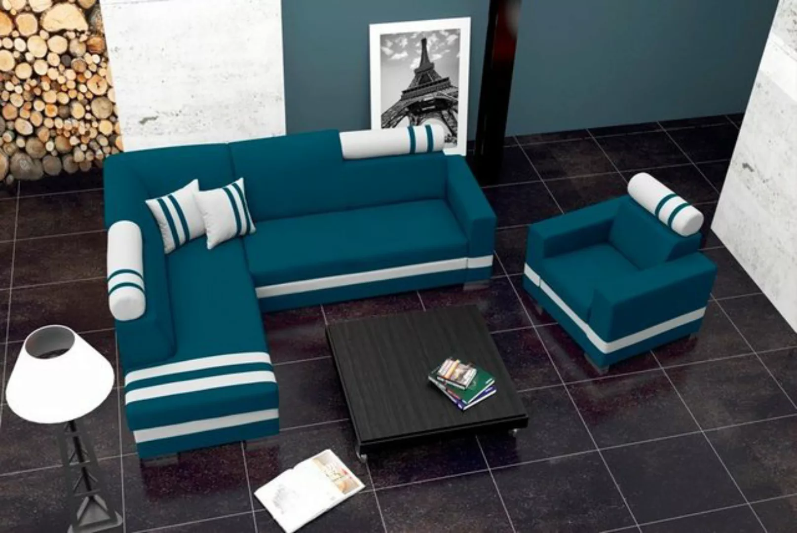 JVmoebel Ecksofa Design Ecksofa Couch Wohnlandschaft Schlafsofa Schlafsofa günstig online kaufen