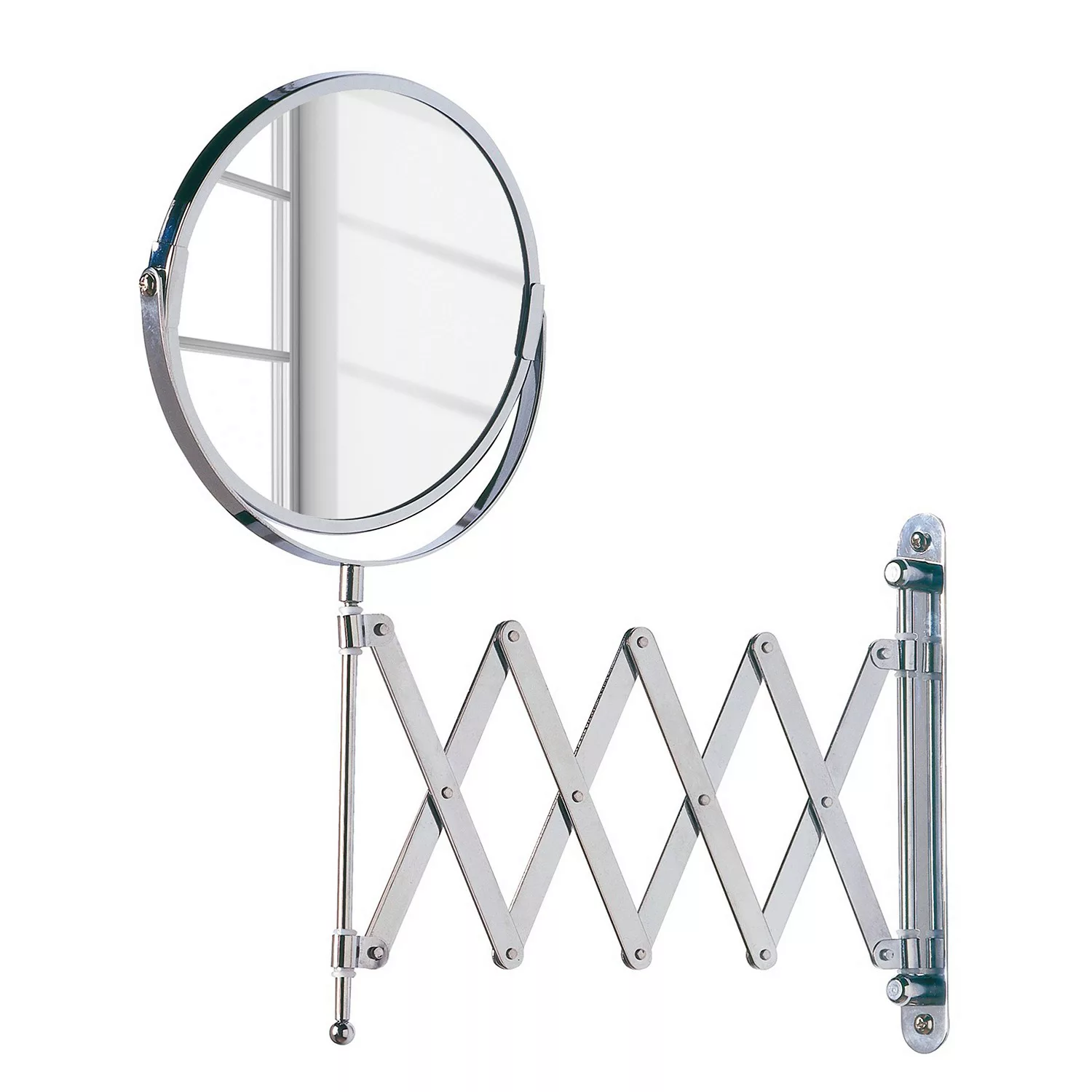 home24 WENKO Kosmetik-Wandspiegel Teleskop Chrom Stahl/Kunststoff 19x39x50 günstig online kaufen