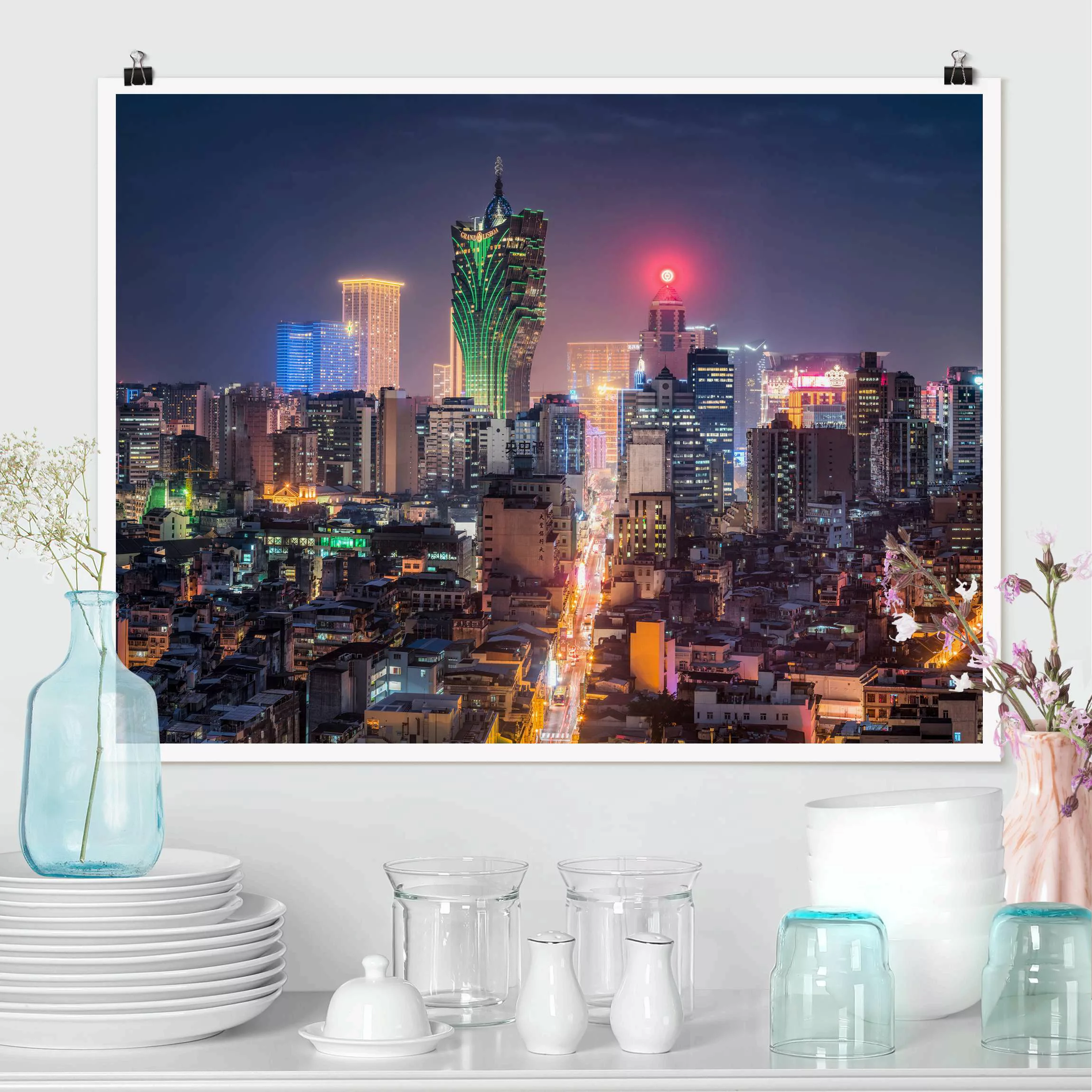 Poster Nachtlichter von Macau günstig online kaufen