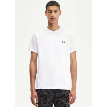 Fred Perry  T-Shirts & Poloshirts Rear powder laurel graphic tee - white günstig online kaufen