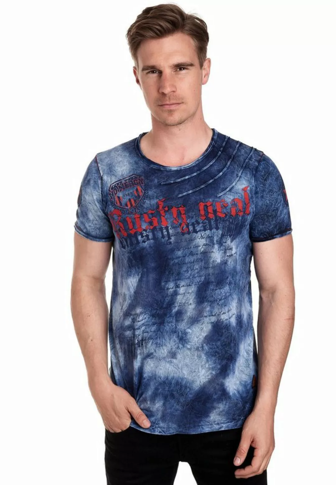 Rusty Neal T-Shirt mit toller Batik-Optik günstig online kaufen