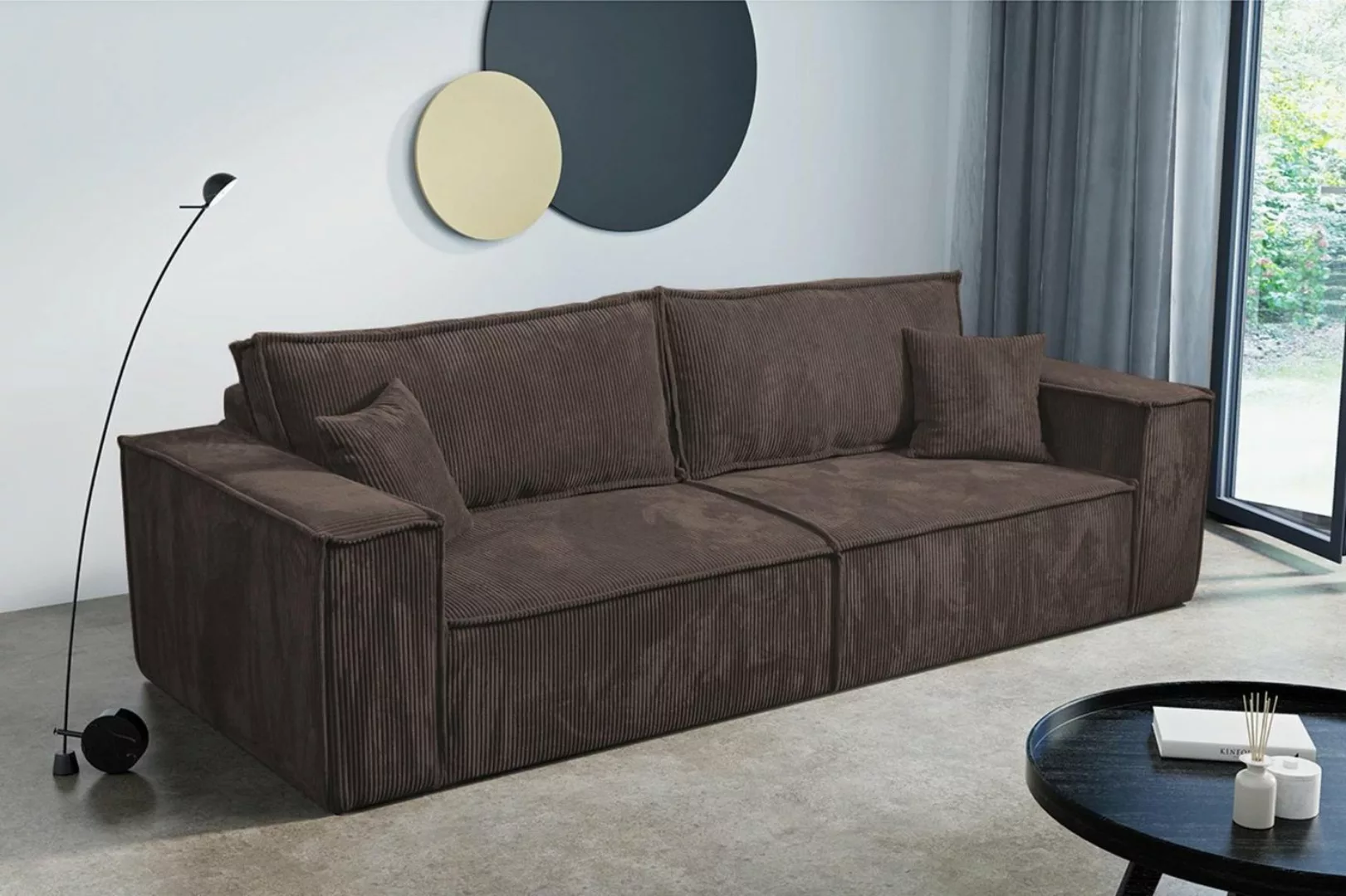 Compleo Schlafsofa MONA mit Bettkasten und Bettfunktion, Cordstoff, 3-Sitze günstig online kaufen