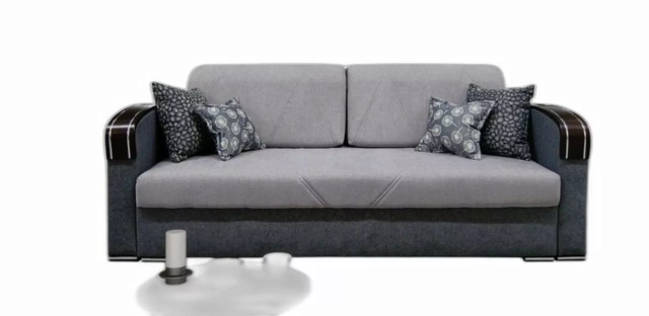 Xlmoebel 3-Sitzer Luxus Design Sofa 3 Sitzer Möbel Polster Grau Textil Holz günstig online kaufen