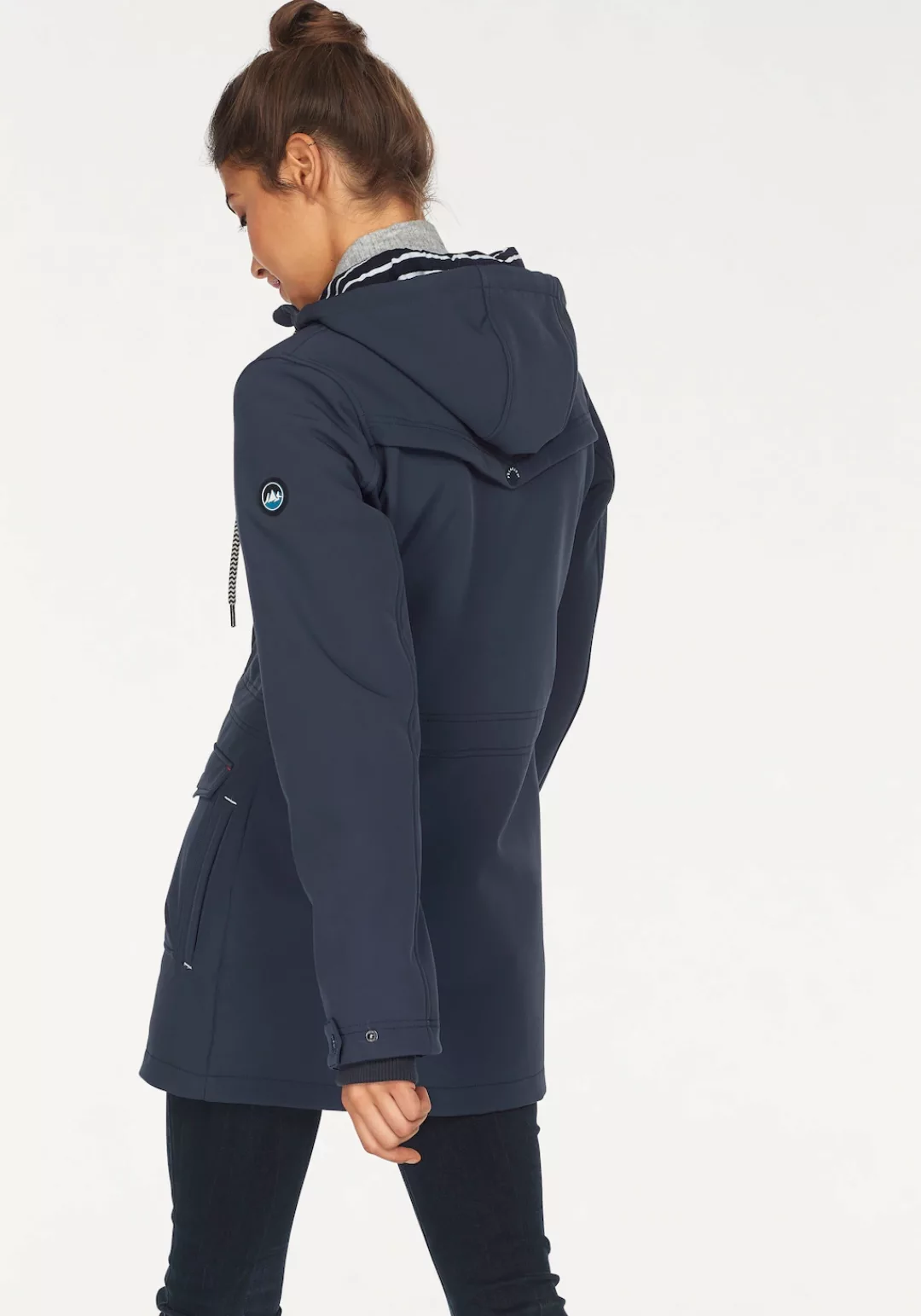 Polarino Softshellparka, mit Kapuze, mit Fleece-Innenseite, aus Softshell, günstig online kaufen