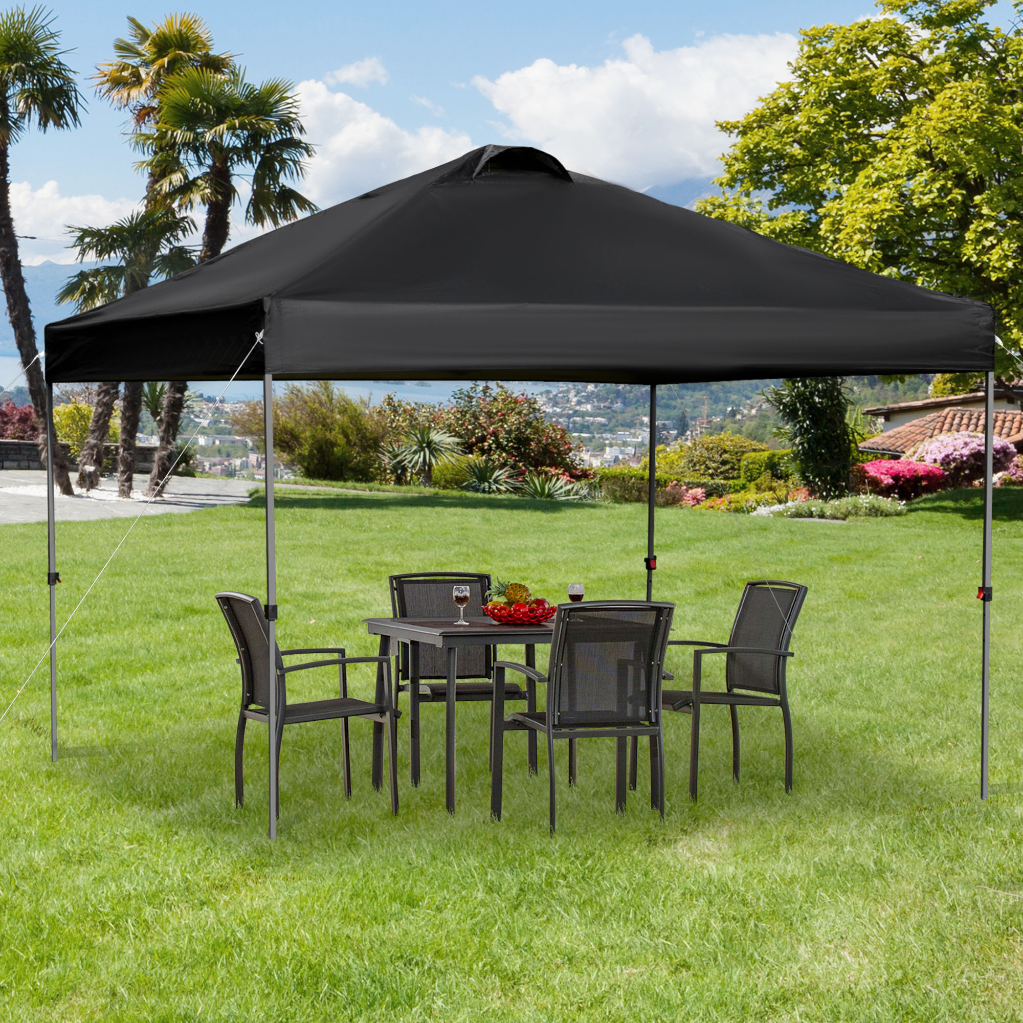 Outsunny Gartenpavillon 2,95x2,95m Faltpavillon Pop-up mit Heringen & Abspa günstig online kaufen