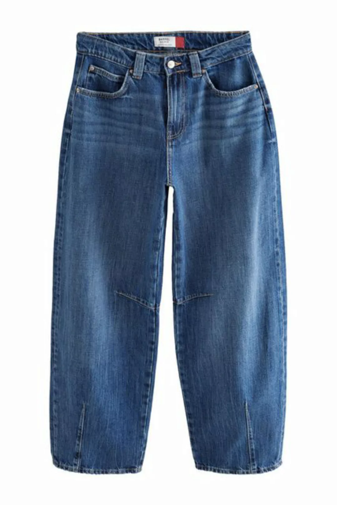 Next Weite Jeans Barrel-Jeans mit Knieabnäher 100 % Baumwolle (1-tlg) günstig online kaufen