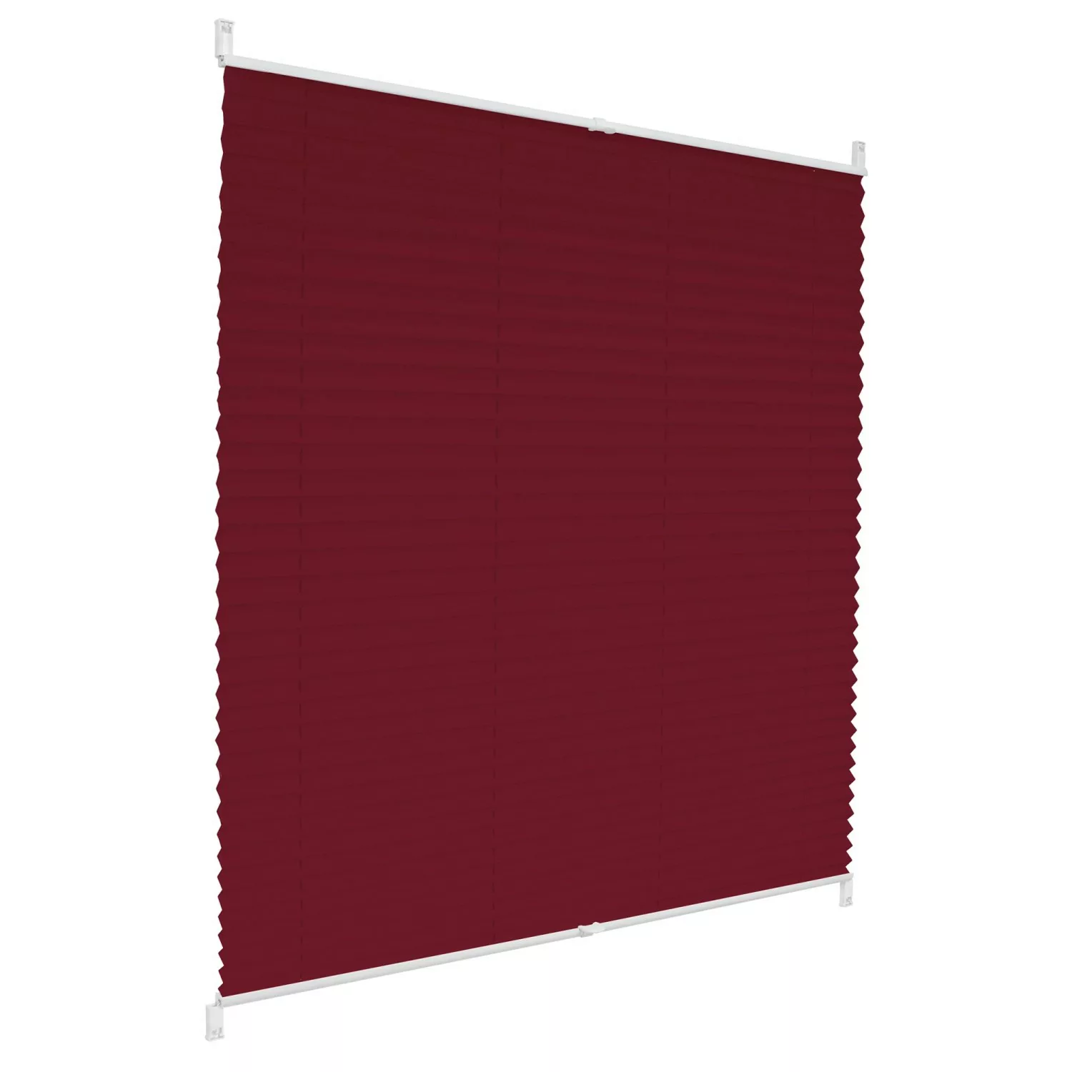 ECD Germany Plissee Klemmfix ohne Bohren 55x200 cm Bordeaux Blickdicht Falt günstig online kaufen