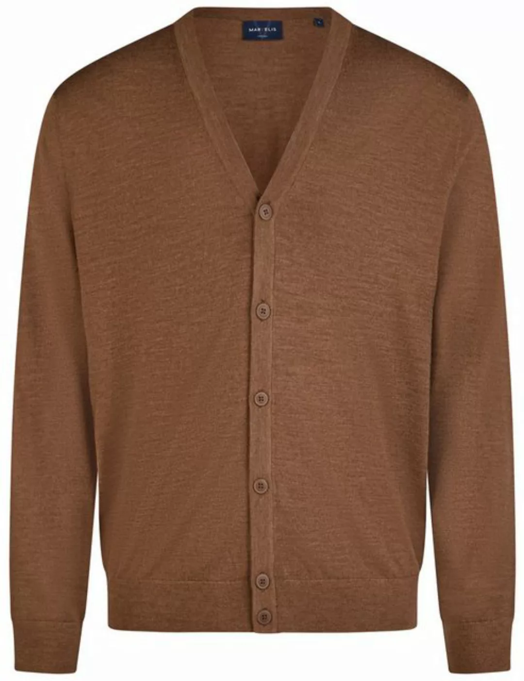 MARVELIS Strickjacke Cardigan - Merino - Casual Fit - Einfarbig - Braun (1- günstig online kaufen