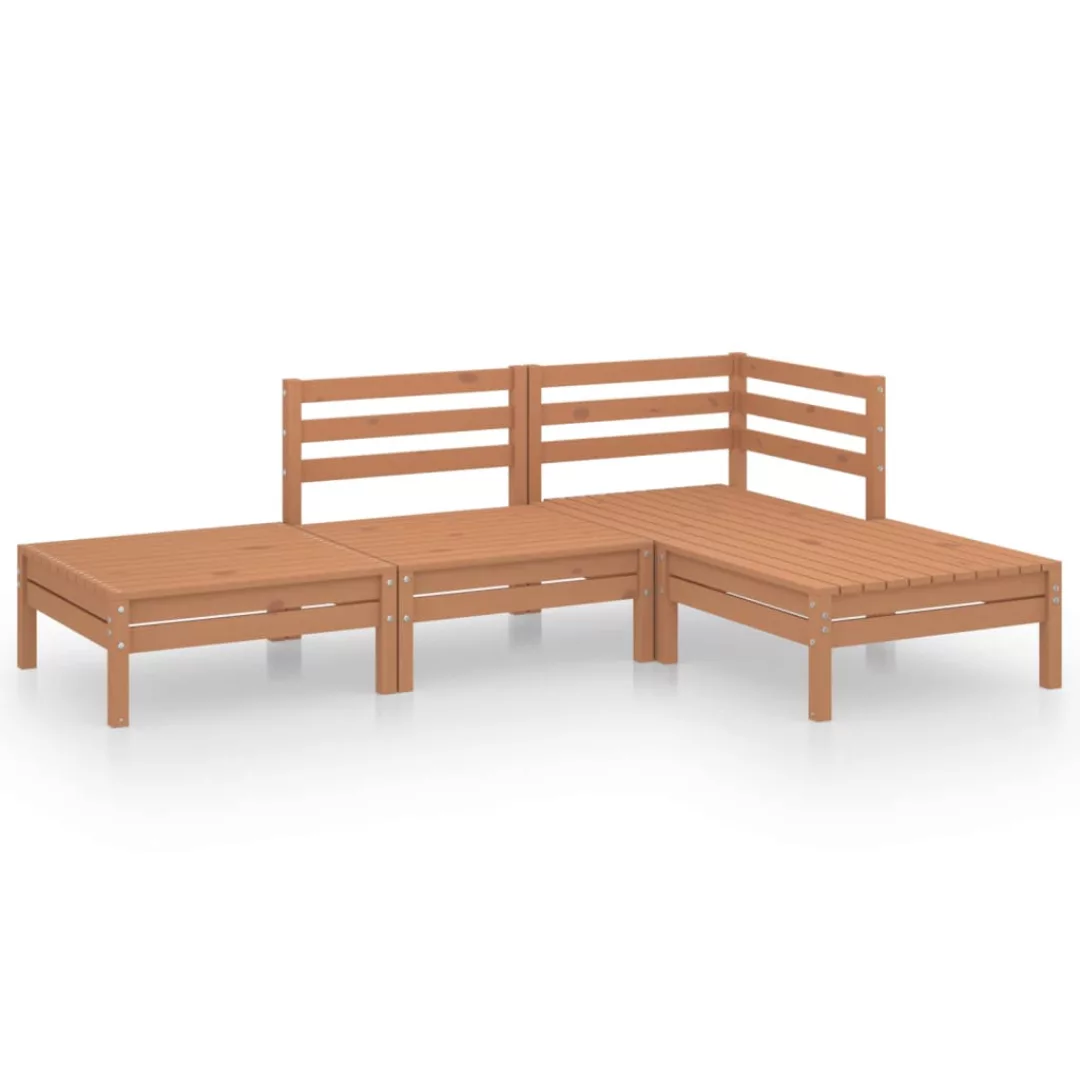 4-tlg. Garten-lounge-set Honigbraun Massivholz Kiefer günstig online kaufen