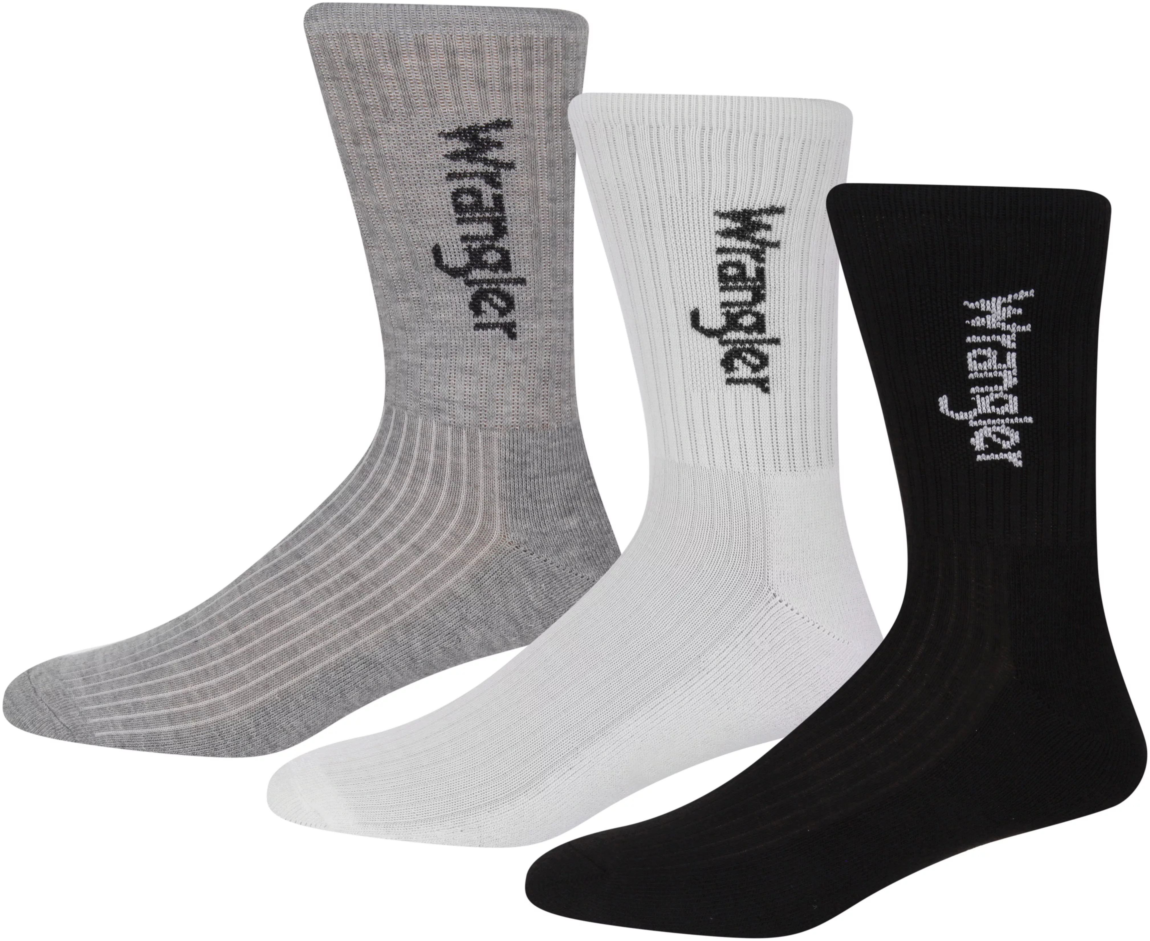 Wrangler Sportsocken "ROGERS", (3er Pack), mit Rippenbündchen, verstärkte F günstig online kaufen