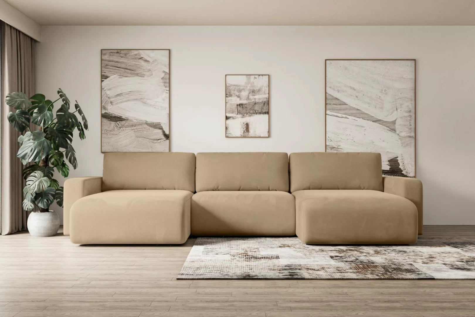 ALTDECOR Wohnlandschaft KLEEA-U, Couch mit Schlaffunktion, günstig online kaufen