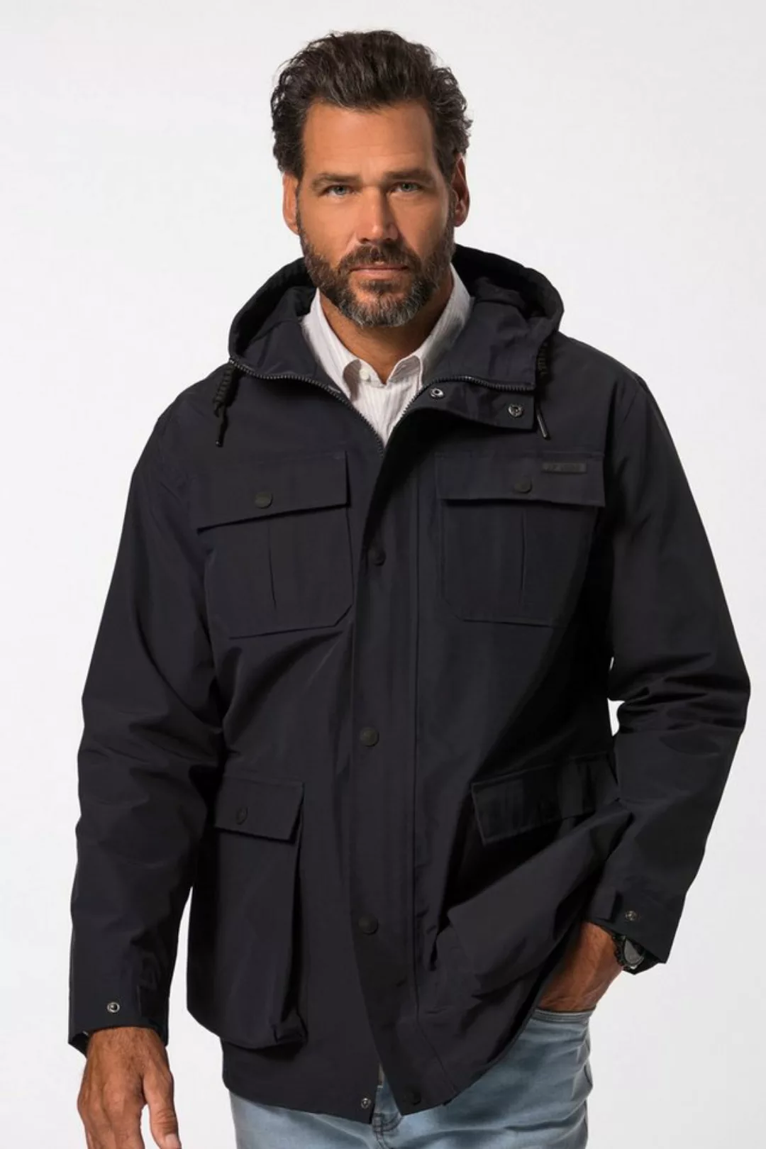 JP1880 Fieldjacket Regenjacke wasserdicht Kapuze verdeckter Zipper günstig online kaufen