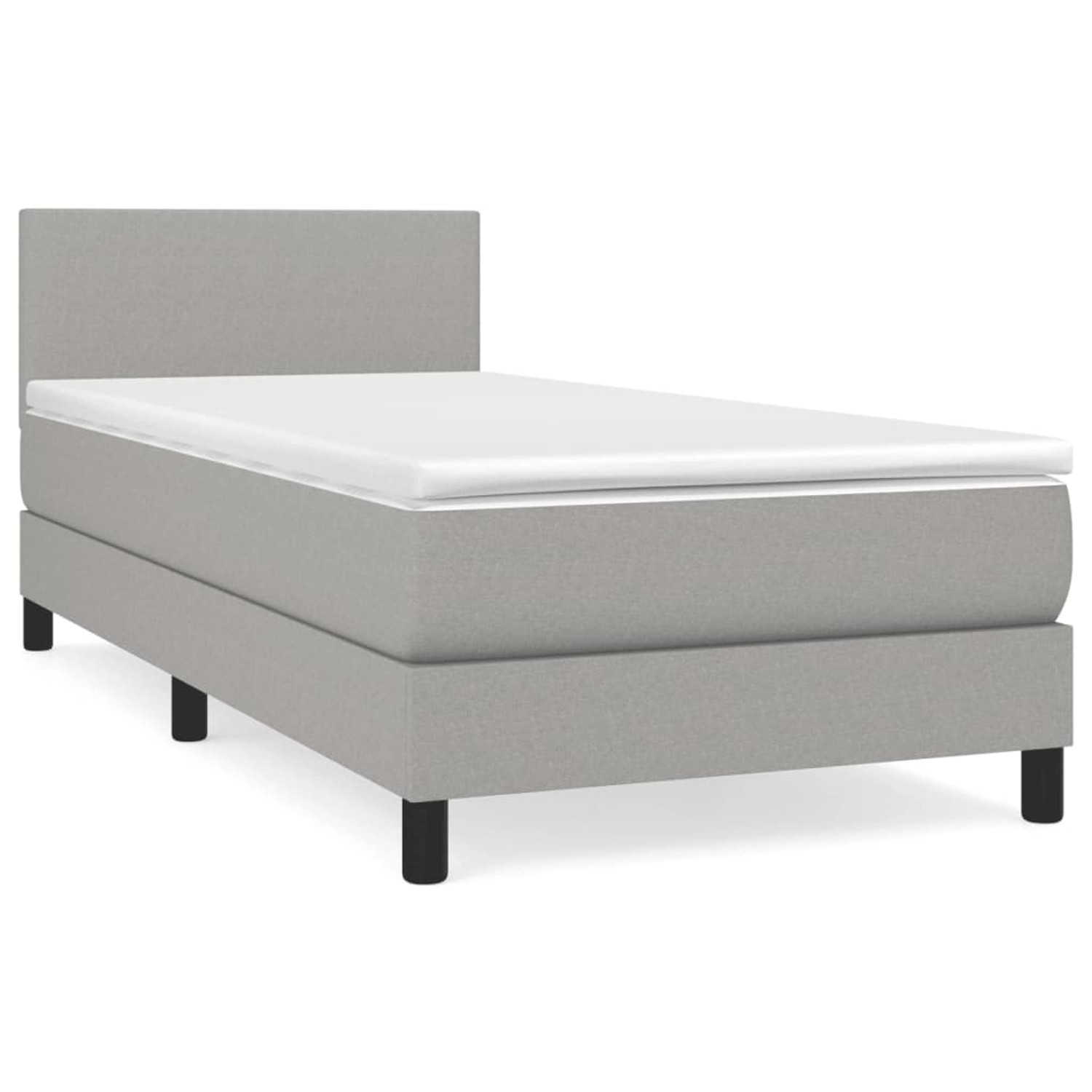 vidaXL Boxspringbett Boxspringbett mit Matratze Hellgrau 80x200 cm Stoff Be günstig online kaufen