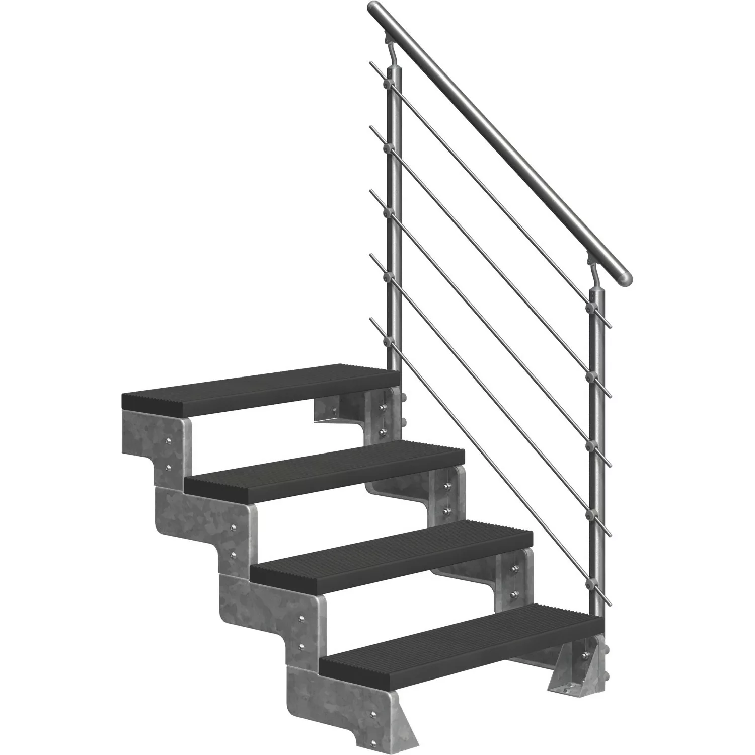 DOLLE Außentreppe Gardentop 4 TRIMAX-Stufen 100 cm anthrazit + Geländer günstig online kaufen