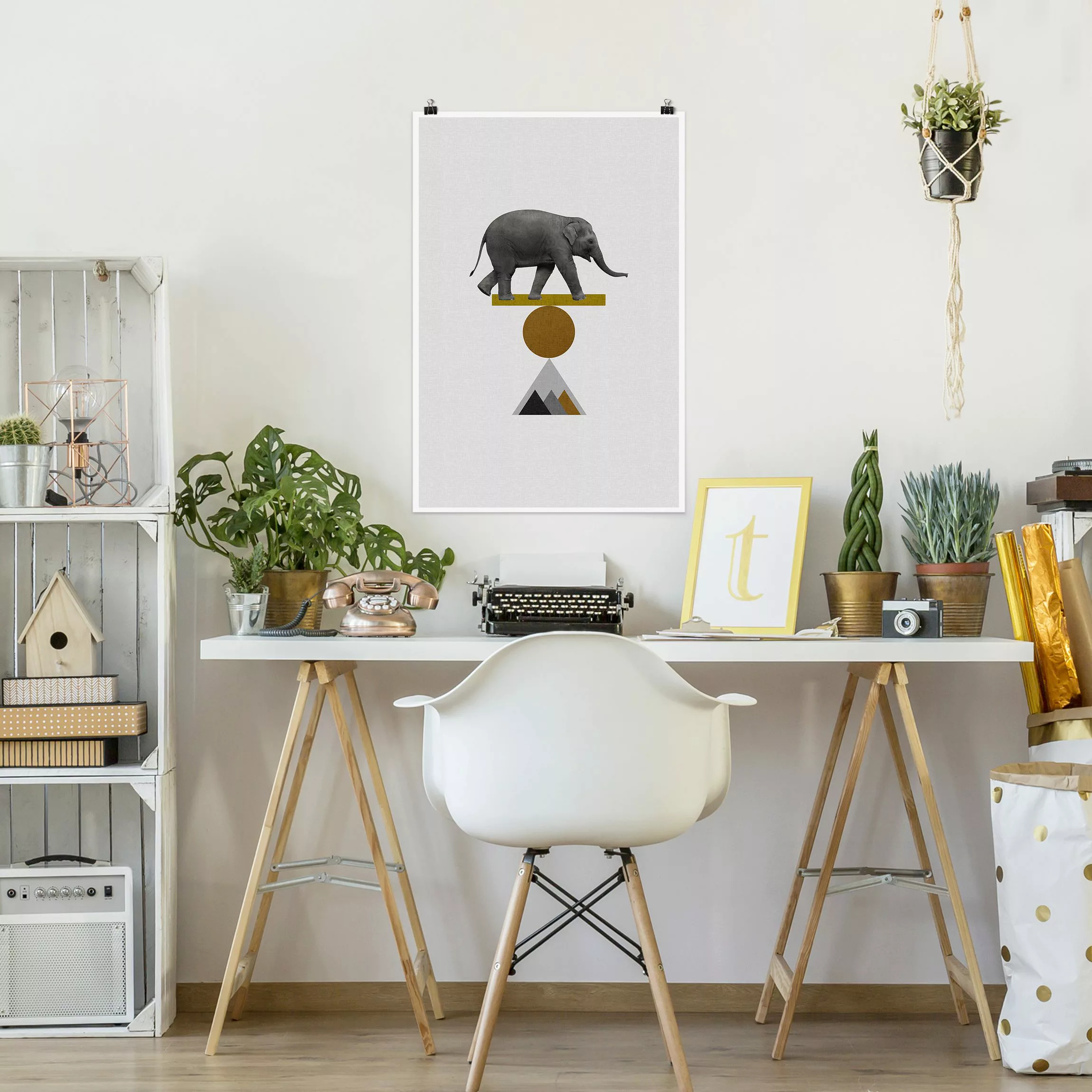 Poster Balancekunst Elefant günstig online kaufen