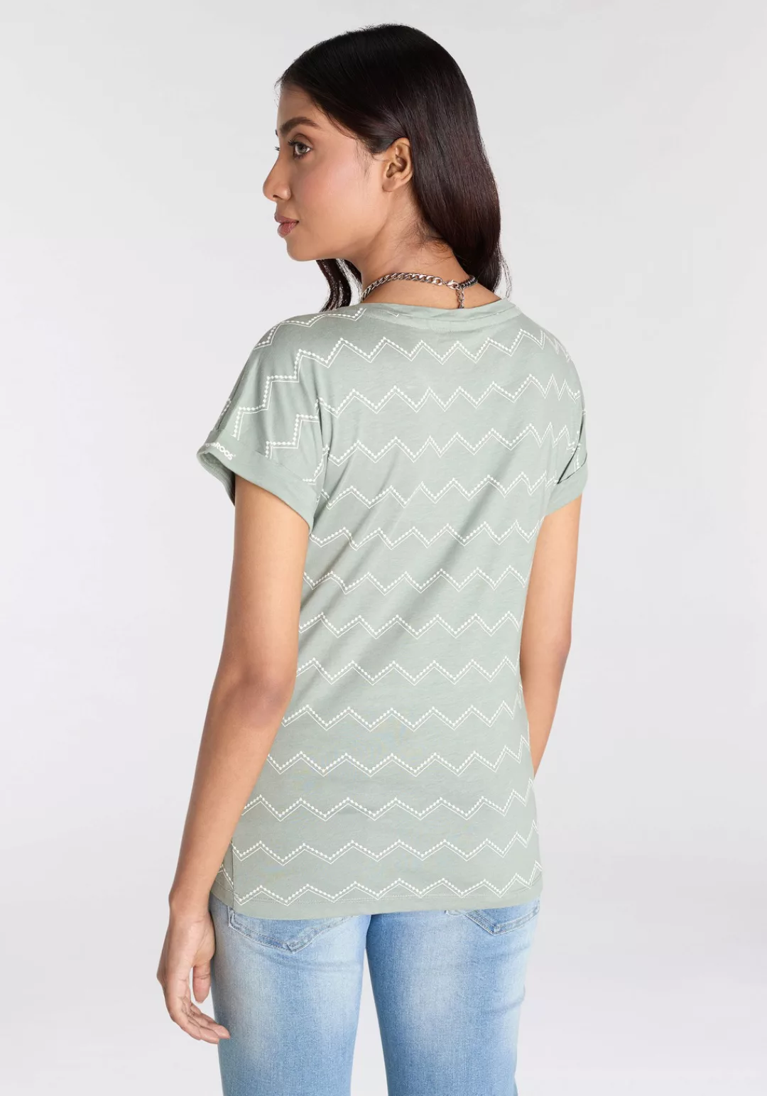 KangaROOS Kurzarmshirt mit Zick-Zack-Muster - NEUE-KOLLEKTION günstig online kaufen