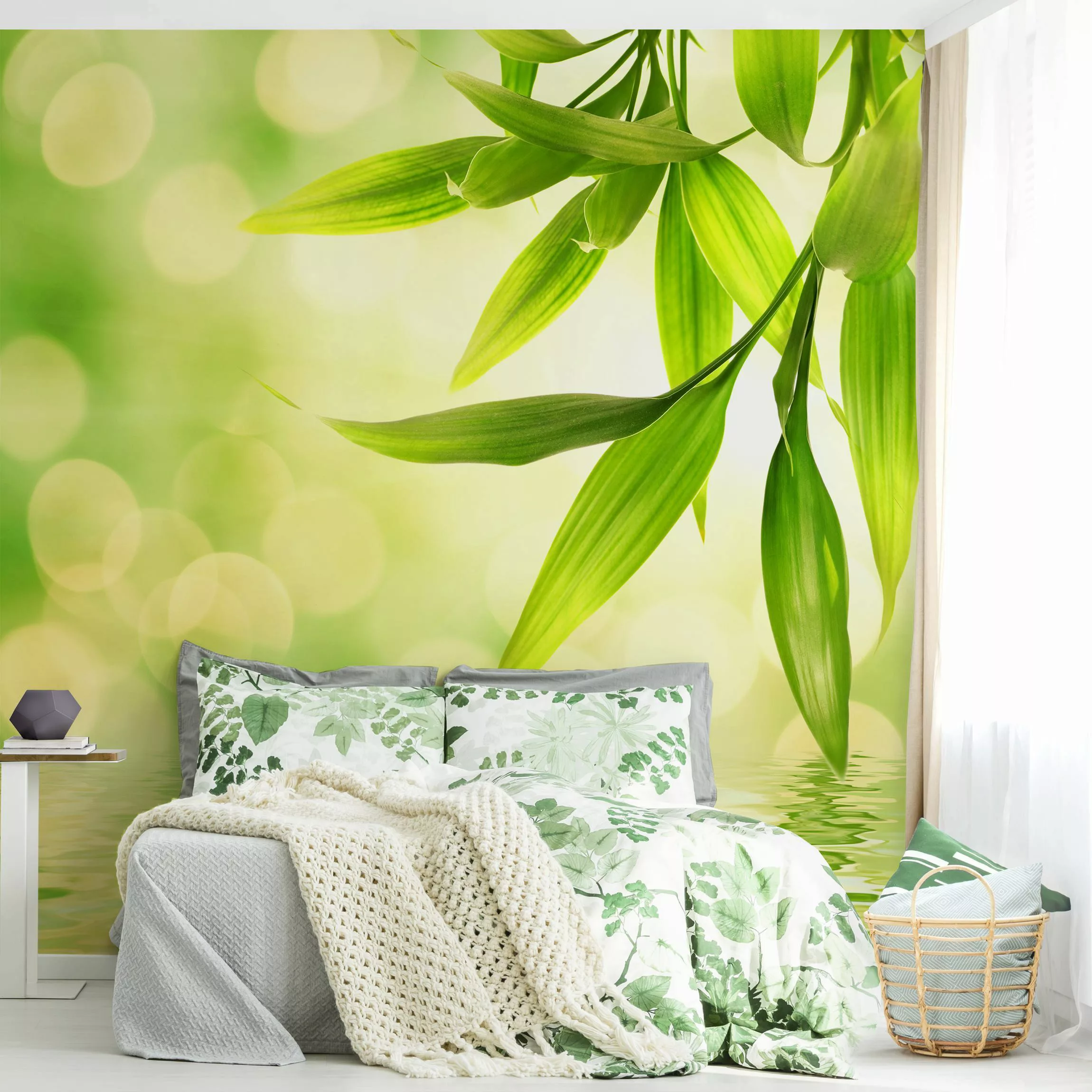 Bilderwelten Blumentapete Green Ambiance I grün Gr. 192 x 192 günstig online kaufen