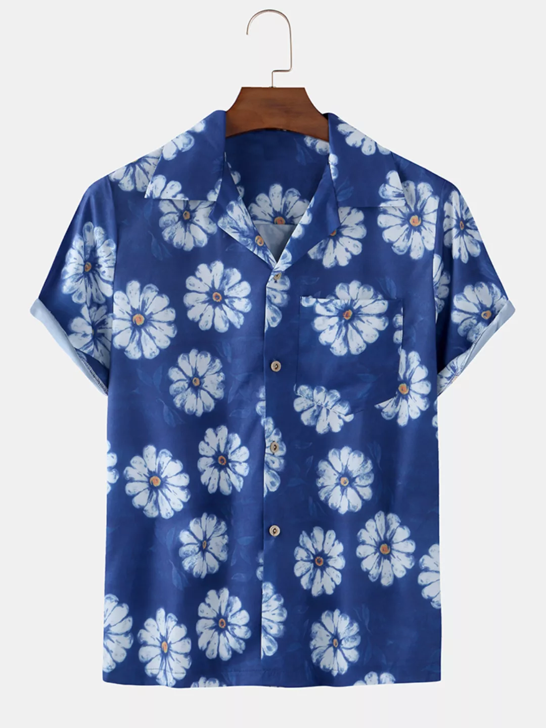 Herren Floral Printed Hawaiian Holiday Casual Shirt günstig online kaufen