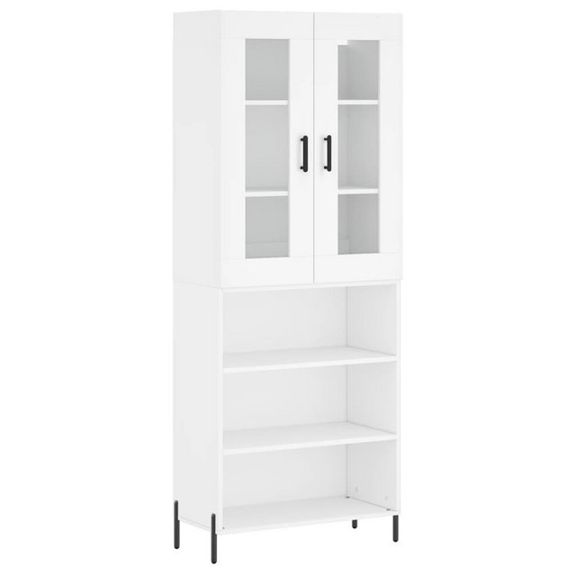 vidaXL Vitrine Highboard Weiß 69,5x34x180 cm Spanplatte Glas Vitrine günstig online kaufen