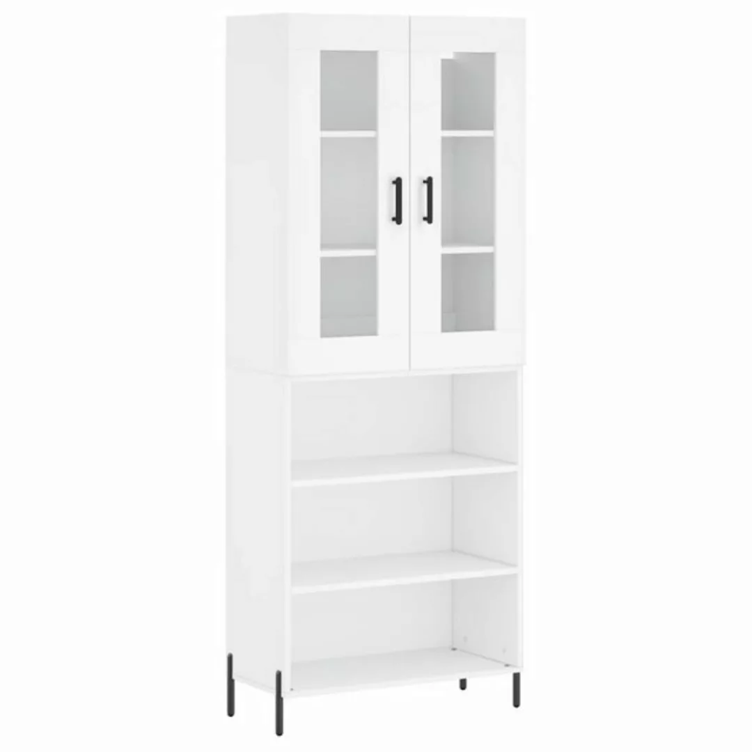 vidaXL Vitrine Highboard Weiß 69,5x34x180 cm Spanplatte Glas Vitrine günstig online kaufen