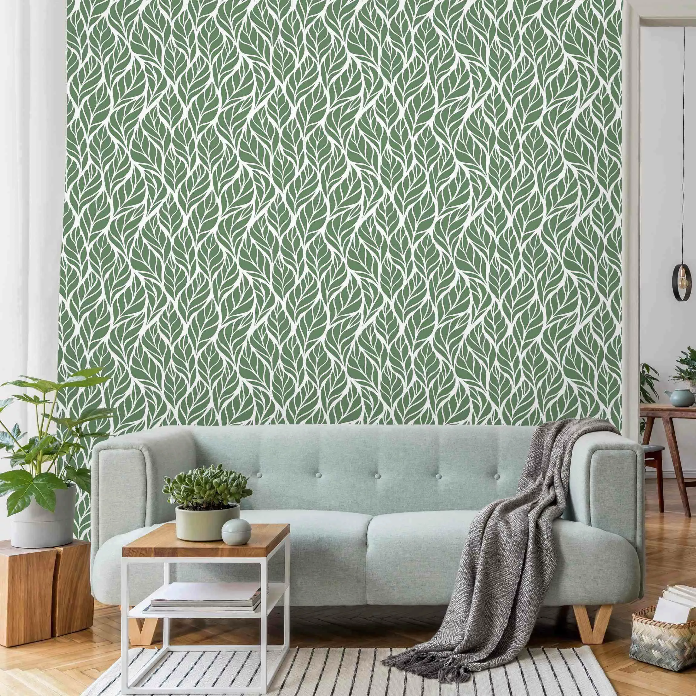 Fototapete Natürliches Muster große Blätter Grün günstig online kaufen