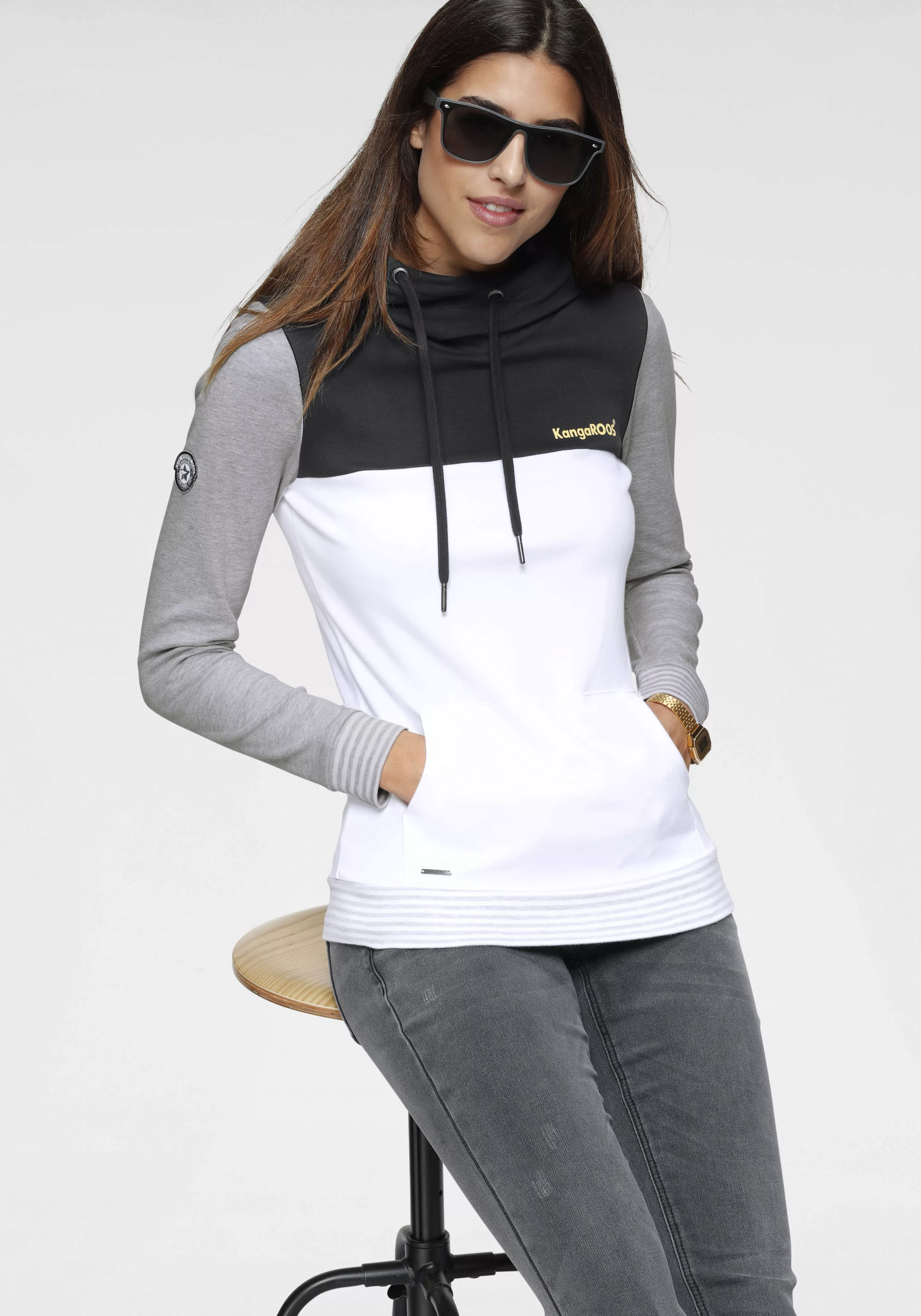 KangaROOS Kapuzensweatshirt mit modischer Kombination aus Color-Blocking un günstig online kaufen