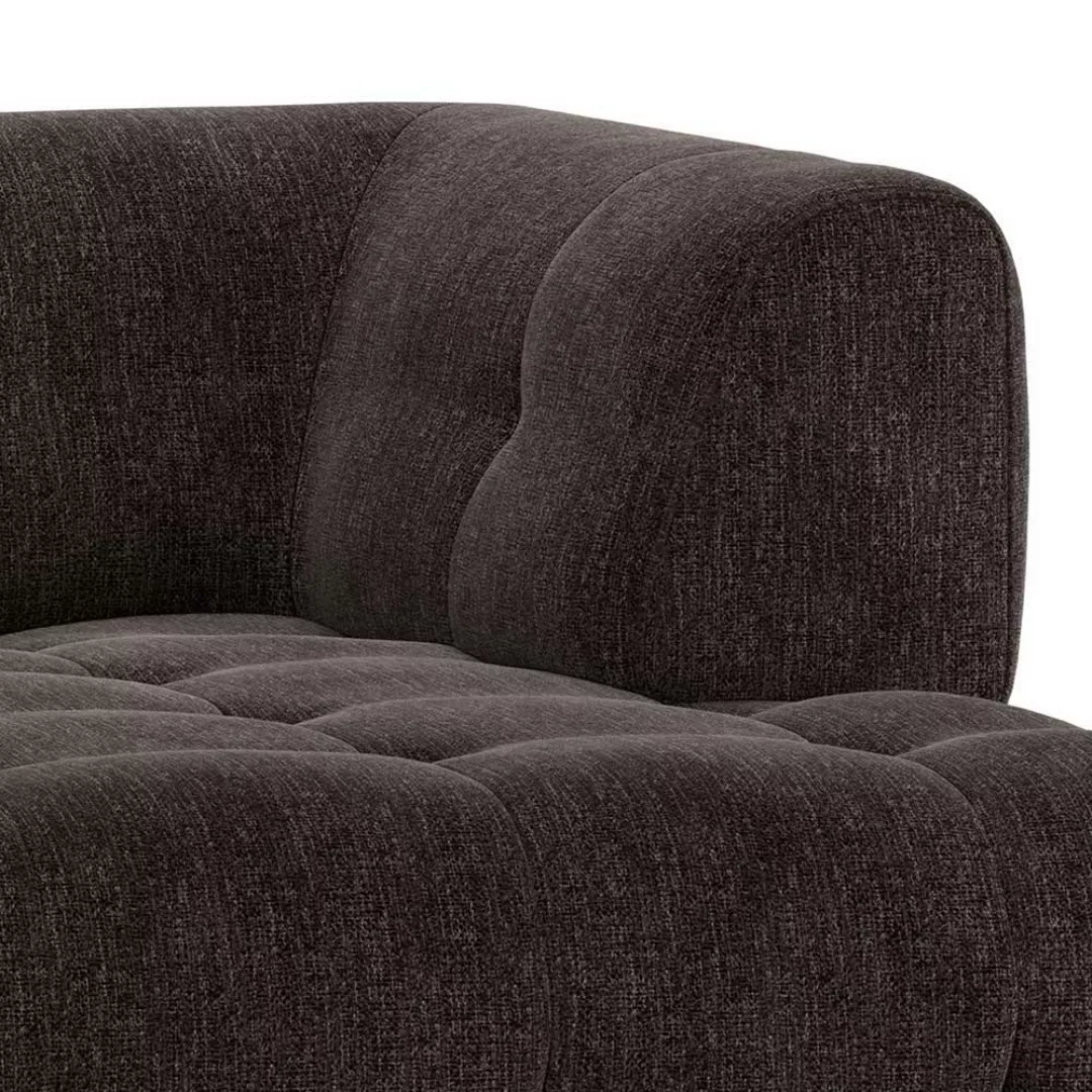 Flachgewebe Sofa Element Graubraun mit Armlehne rechts 140 cm tief günstig online kaufen