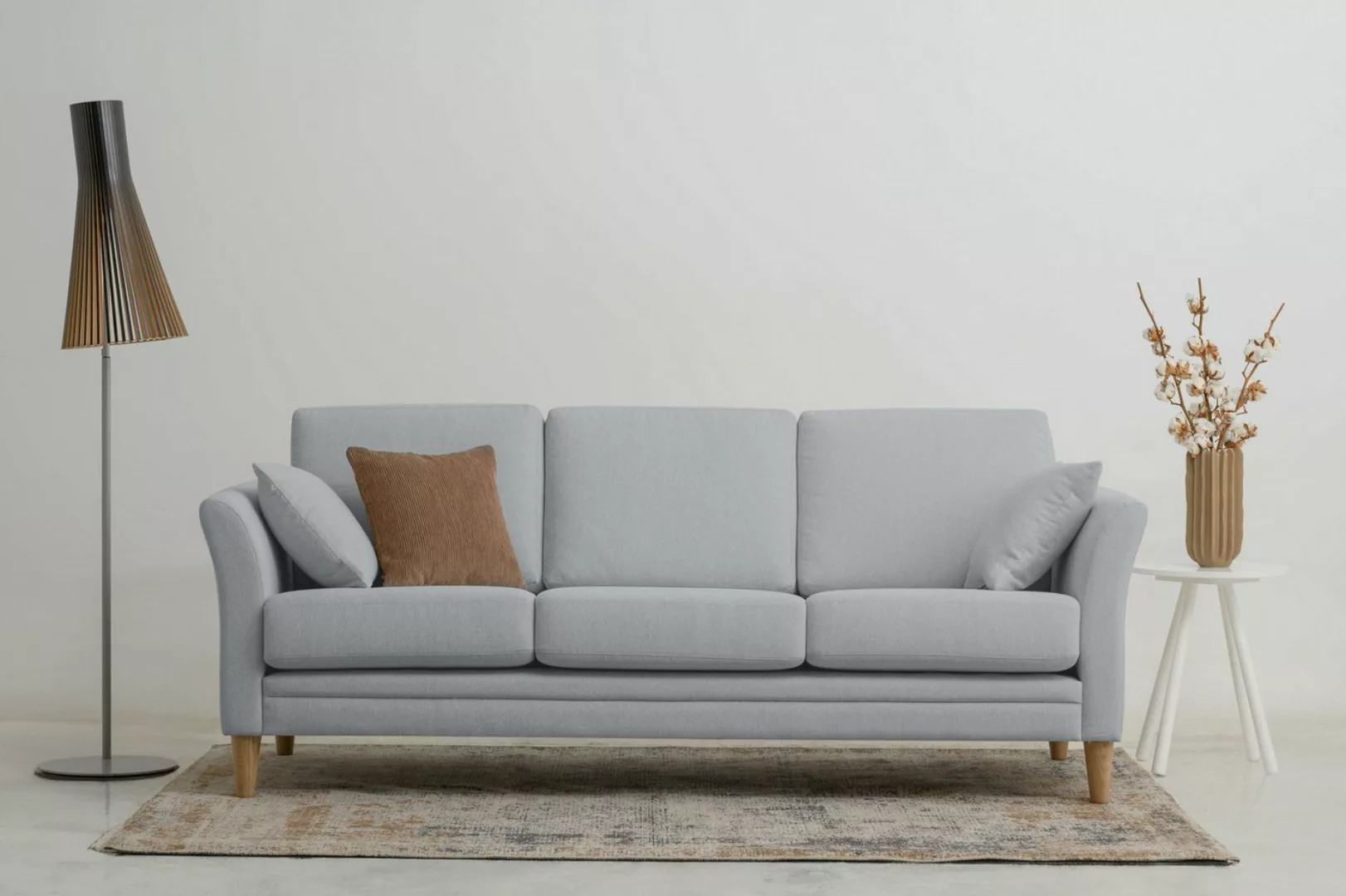 Home affaire 3-Sitzer Arellano, Breite 217 cm, klassisches Design, 2 Zierki günstig online kaufen
