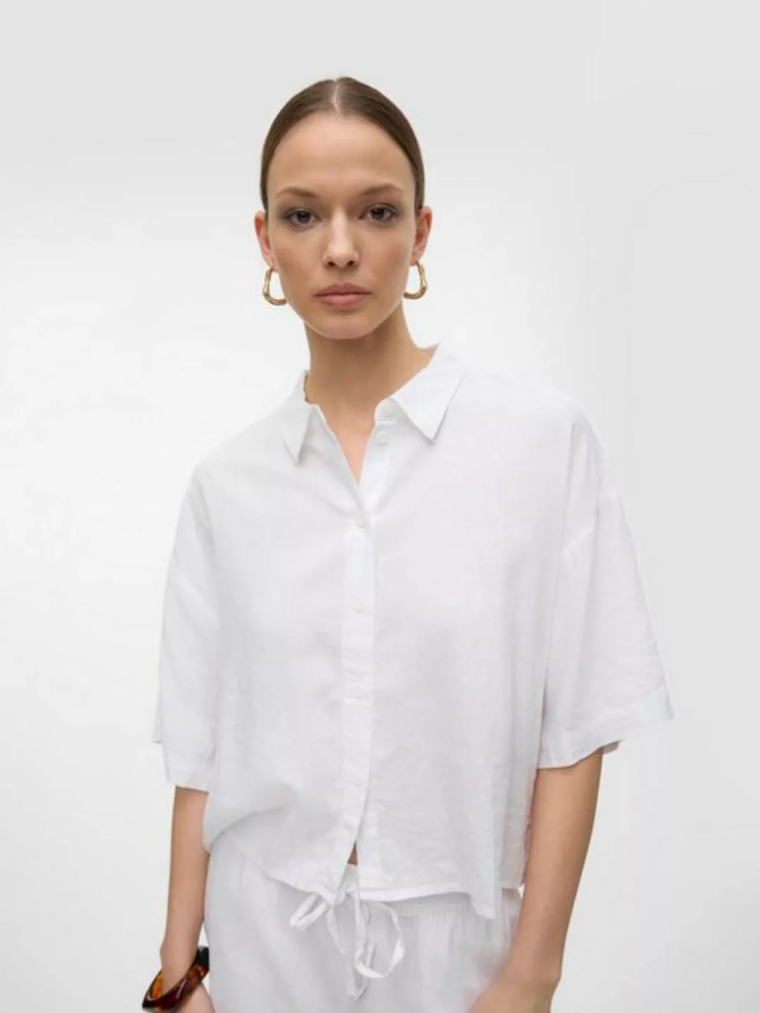 Vero Moda Hemdbluse VMLINN LINEN 2/4 SHORT SHIRT WVN NOOS günstig online kaufen