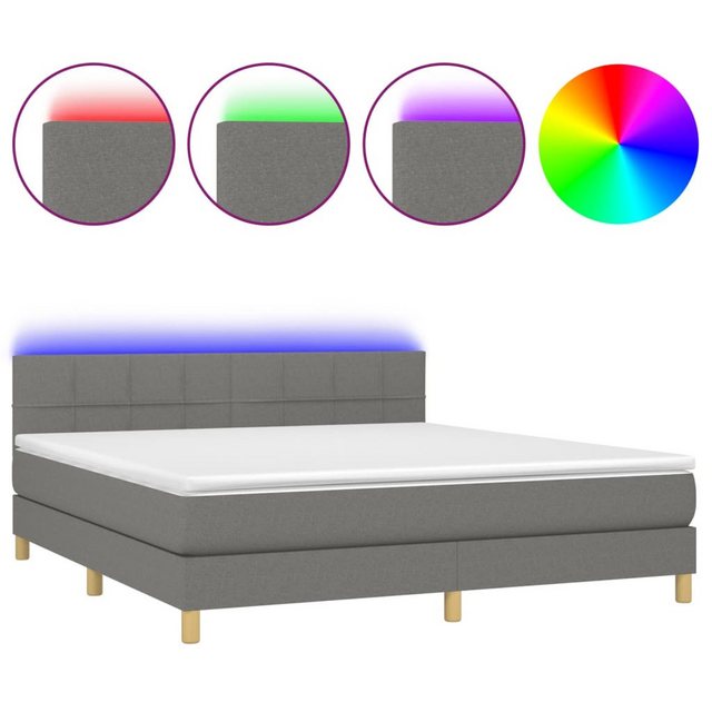 vidaXL Boxspringbett Bett Boxspringbett komplett mit Matratze & LED Stoff ( günstig online kaufen