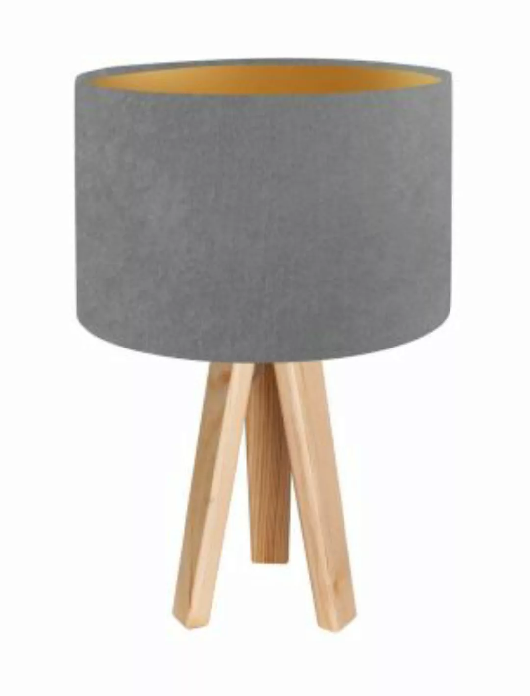 KIOM Tischlampe Jalua T grey & gold Holz Dreibein grau günstig online kaufen