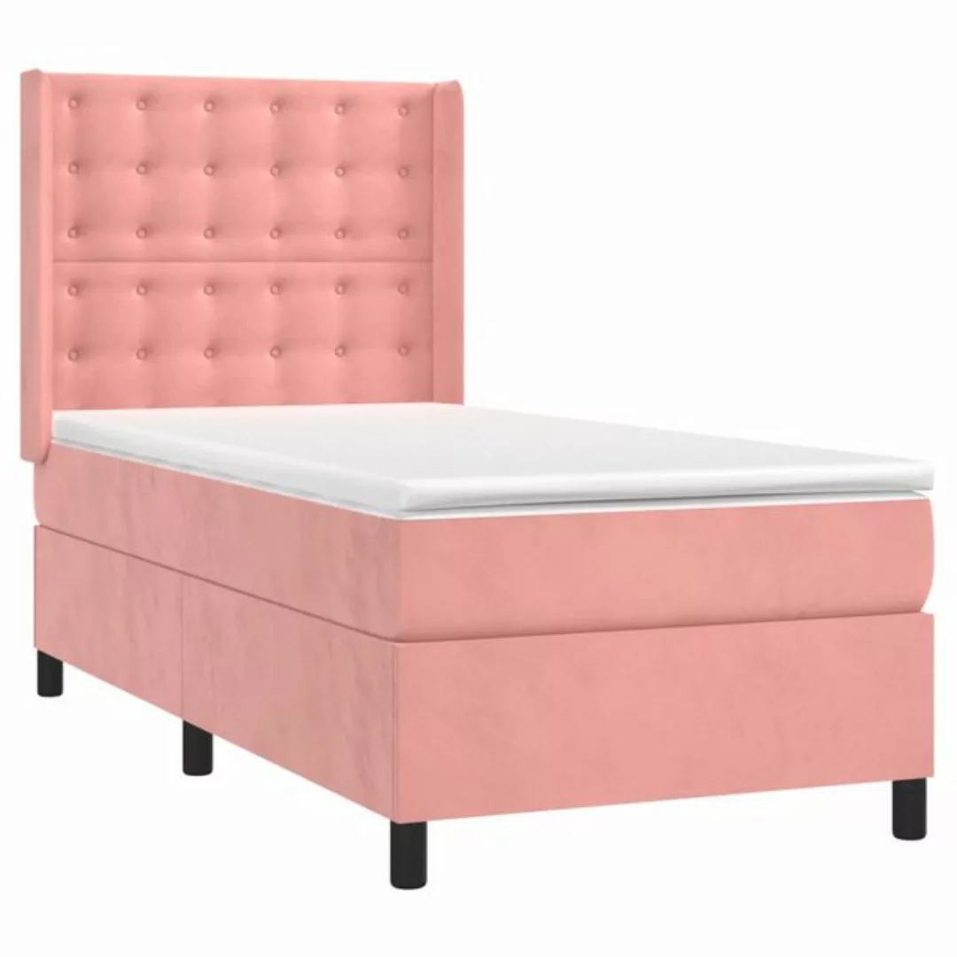 vidaXL Bett Boxspringbett mit Matratze Rosa 80x200 cm Samt günstig online kaufen