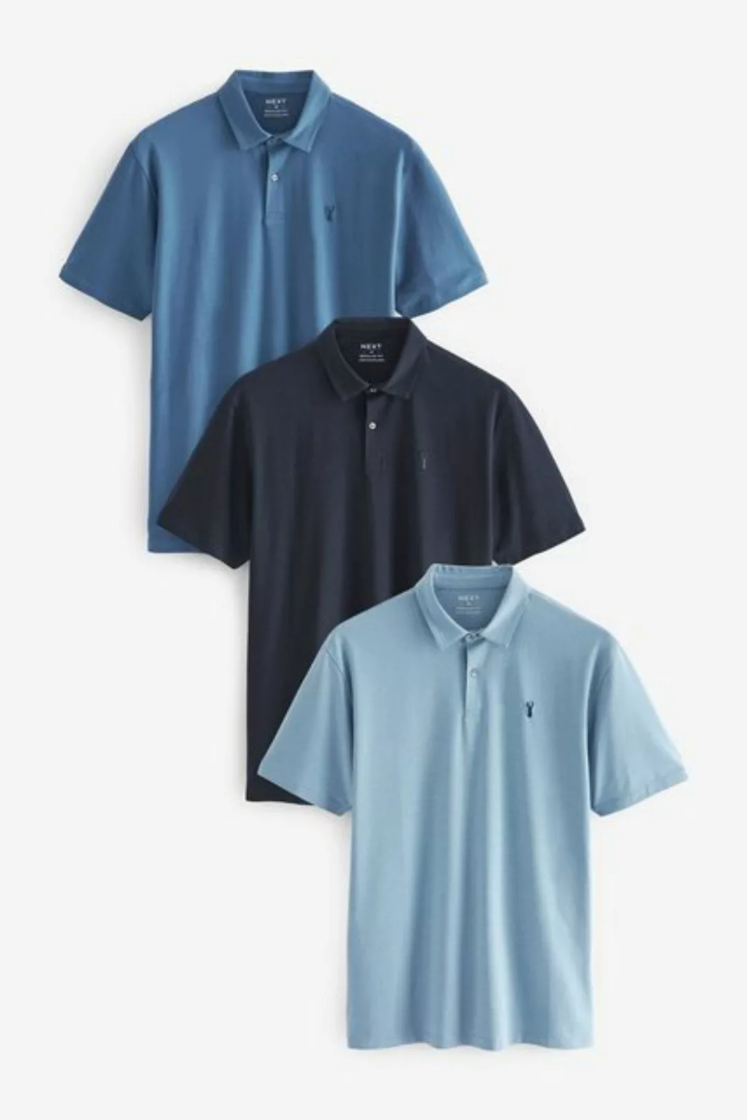 Next Poloshirt Poloshirts aus Jersey im 3er-Pack (3-tlg) günstig online kaufen