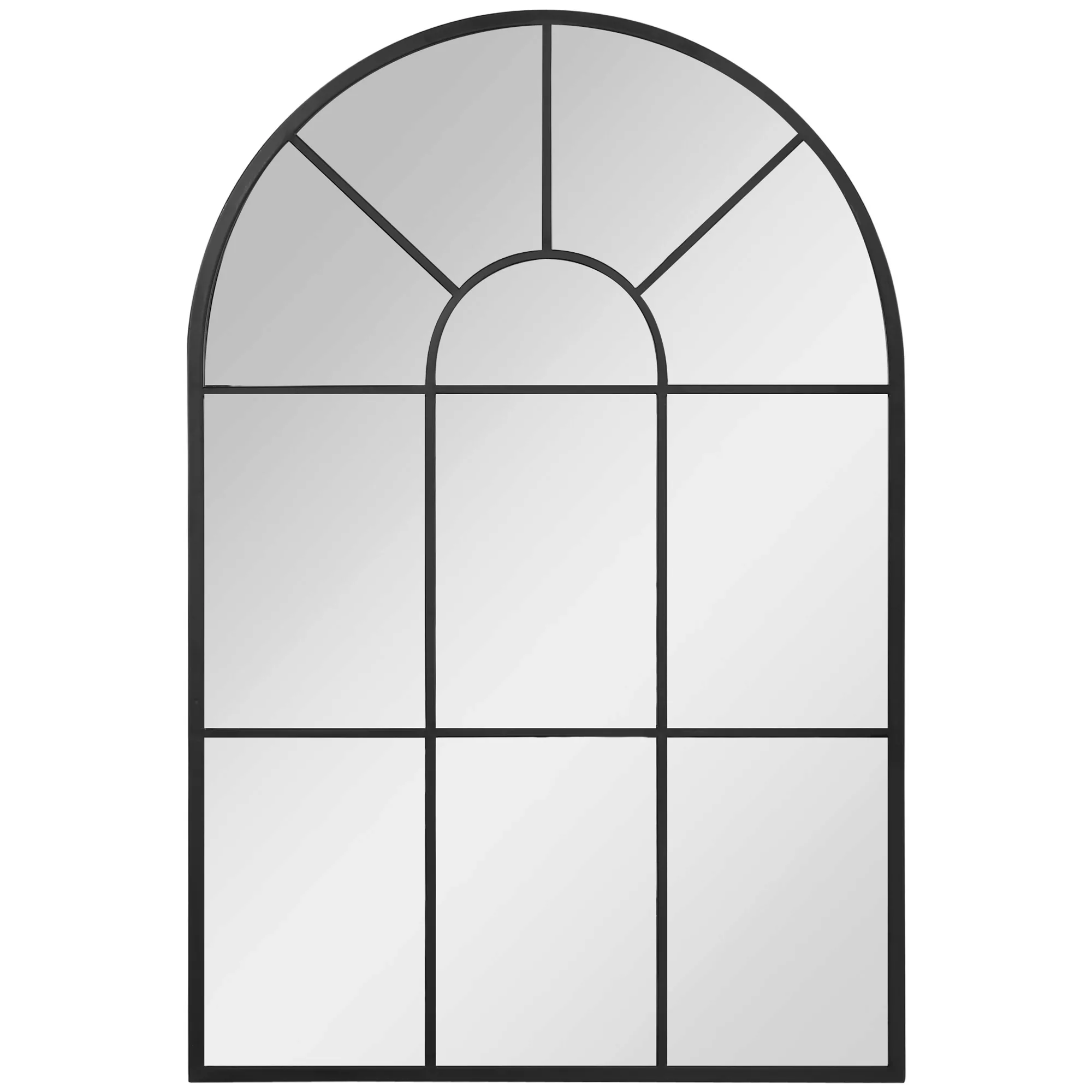 HOMCOM Wandspiegel Bogenfenster-Spiegel 91 x 60 cm Wohnzimmerspiegel für Sc günstig online kaufen