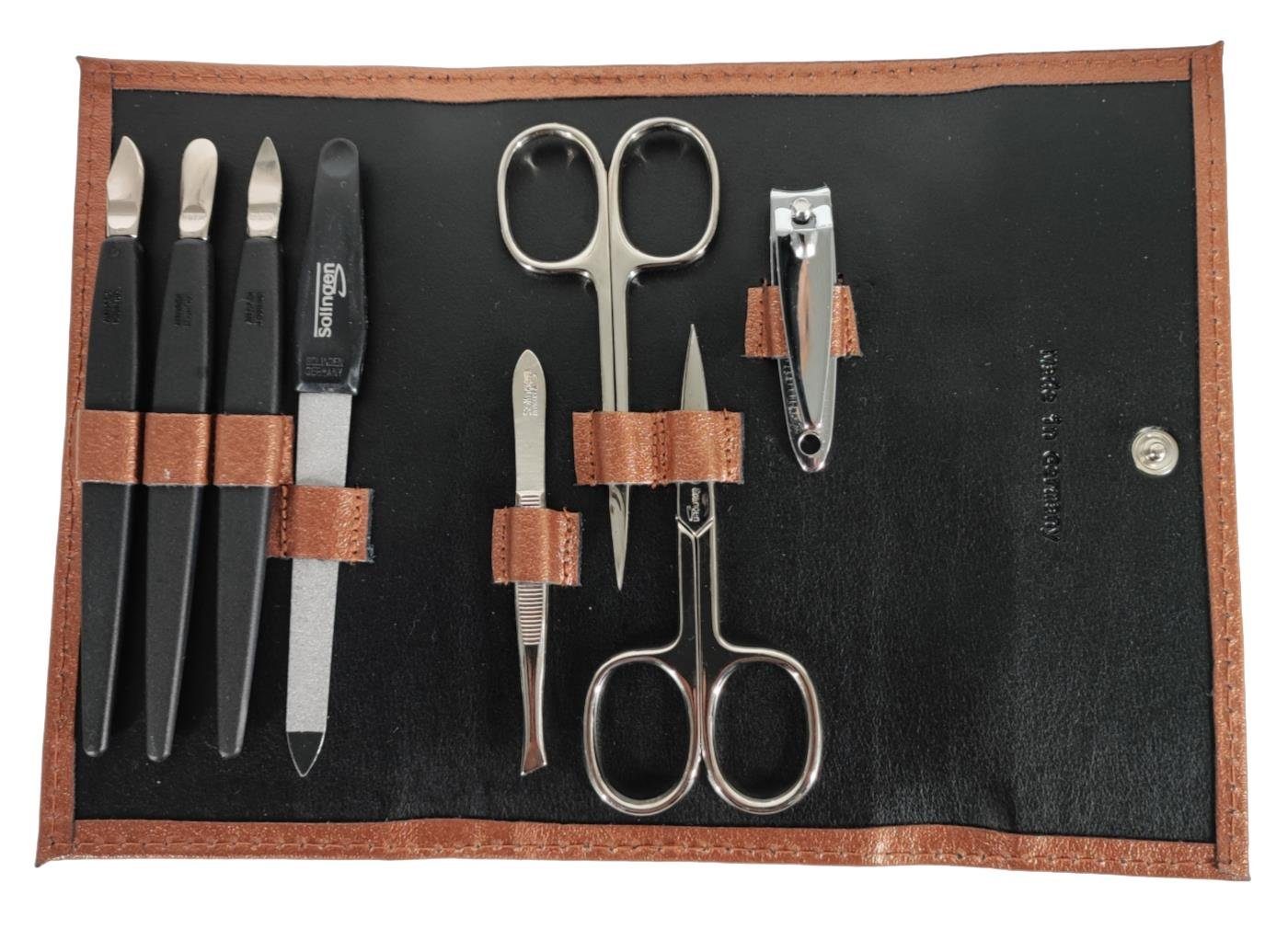EloModa Maniküre-Etui Nagelpflege Set 8-tlg. Echtleder günstig online kaufen