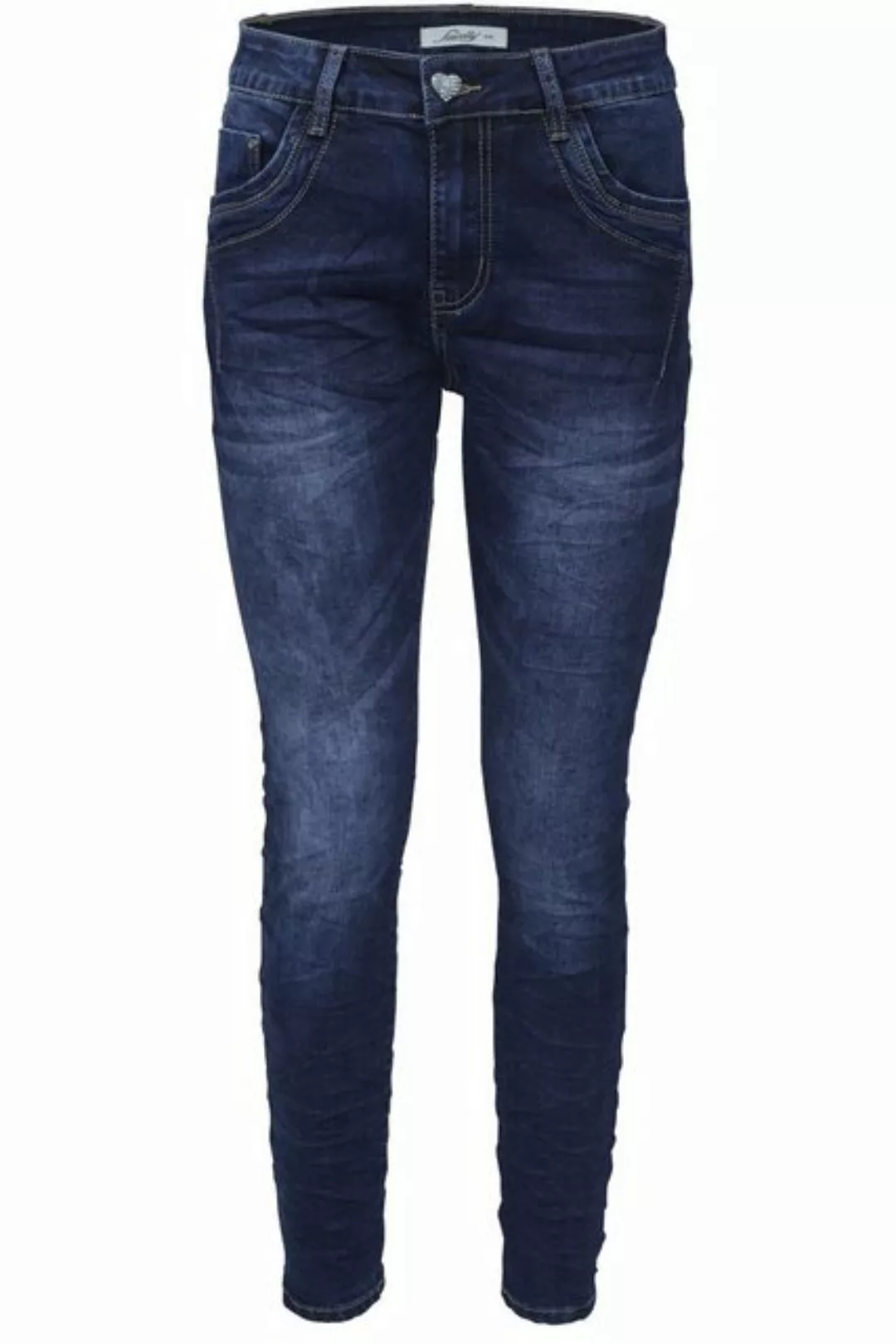 Jewelly Regular-fit-Jeans Jeans, Stretch Jeans Five-Pocket im Crash-Look günstig online kaufen