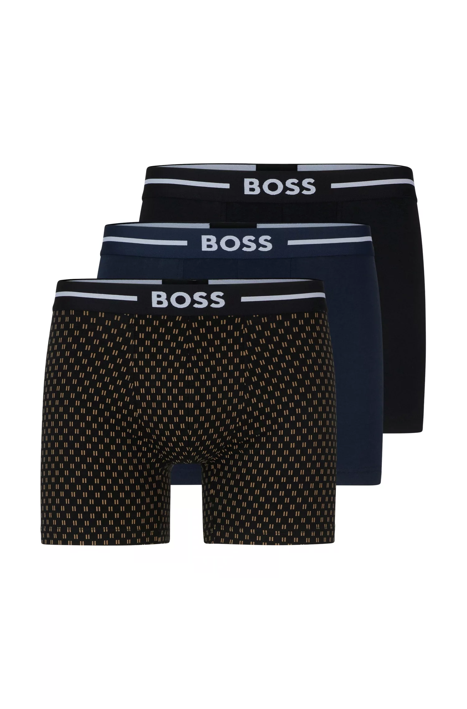 BOSS Boxer "BoxerBr 3P Bold Des", (Packung, 3er), mit elastischem Bund günstig online kaufen