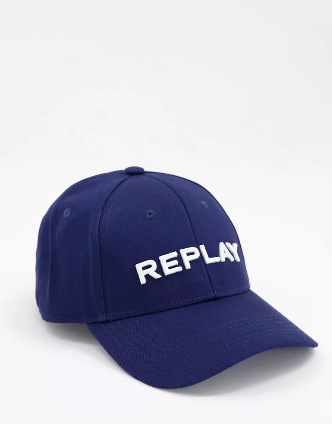 Replay – Baseball-Kappe in Blau mit Logo günstig online kaufen