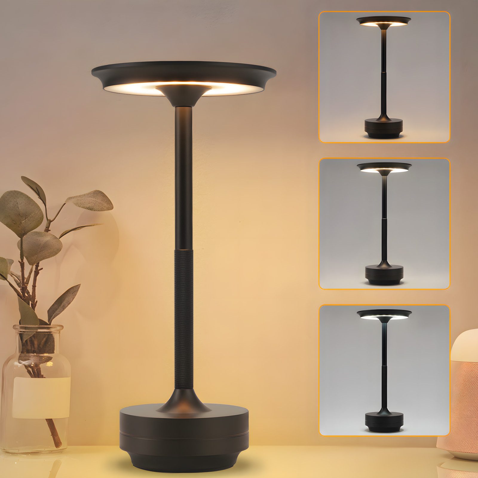 Nettlife LED Tischleuchte Nachttischlampe Kabellos Touch günstig online kaufen