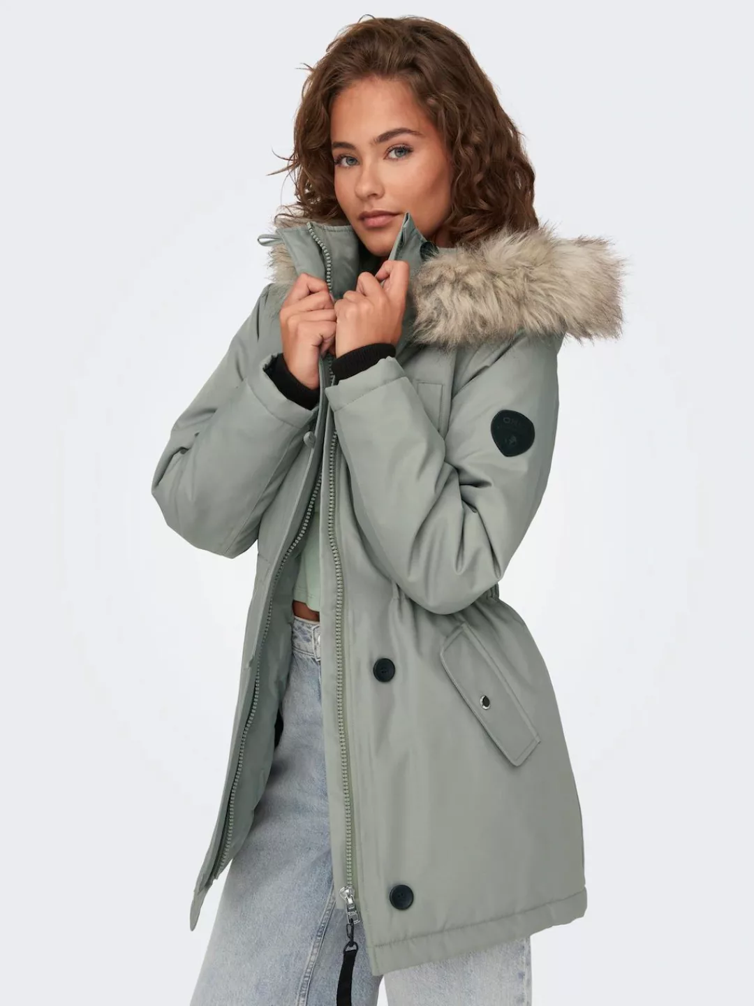 ONLY Winterjacke Only Damen Winter-Jacke OnlIris einfarbiger Parka Mantel F günstig online kaufen