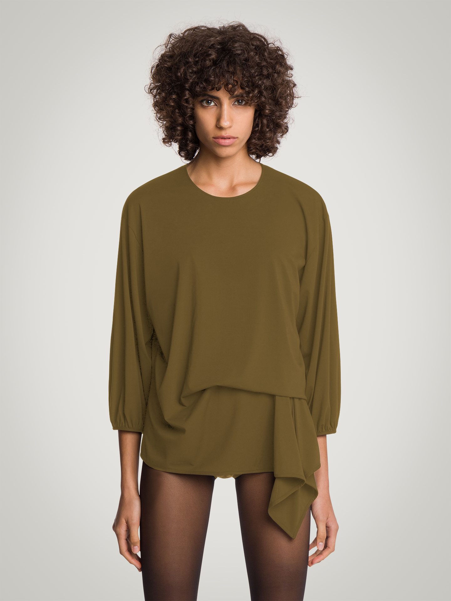 Wolford - Aurora Pure Cut Top LS, Frau, earth green, Größe: S günstig online kaufen