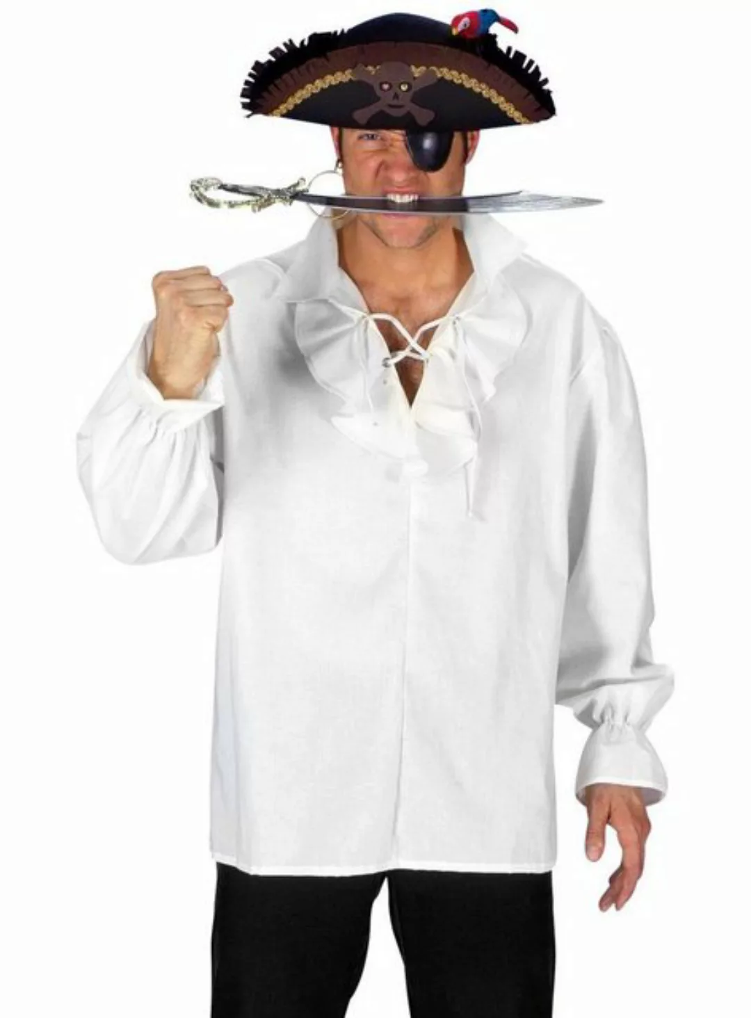 Metamorph T-Shirt Rüschenhemd Pirat Klassisches, weißes Hemd mit Rüschenkra günstig online kaufen