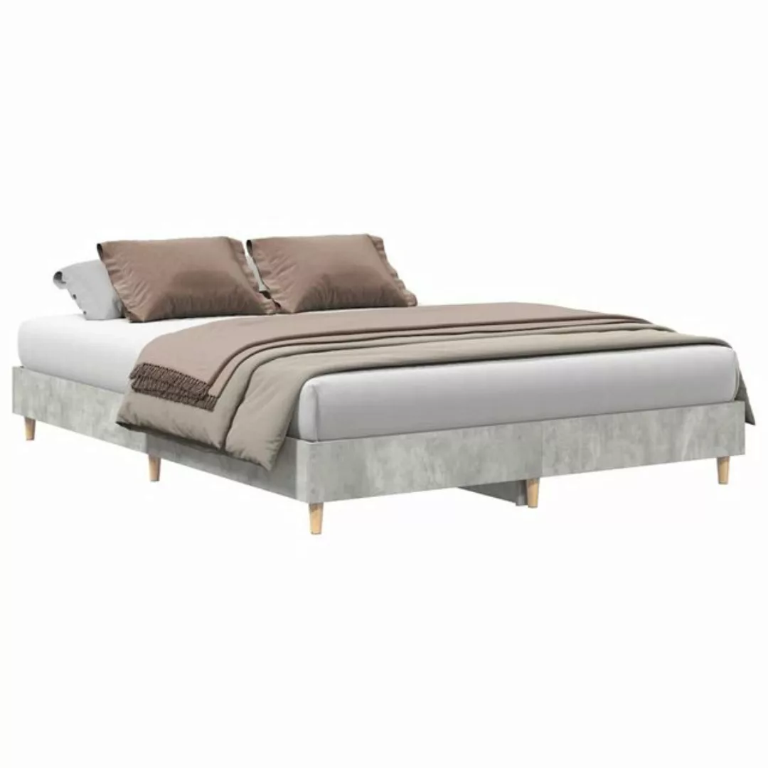 vidaXL Bett Bettgestell ohne Matratze Betongrau 150x200 cm Holzwerkstoff günstig online kaufen